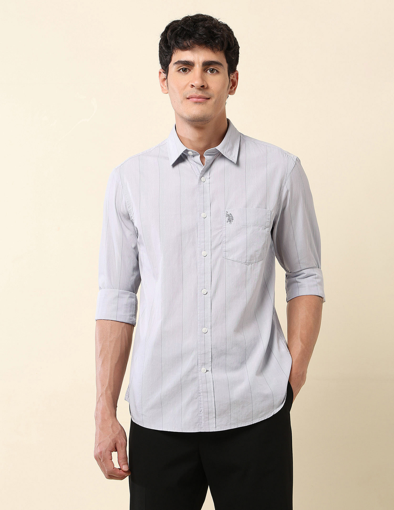 U.S. Polo Assn. Pinstriped Pure Cotton Shirt