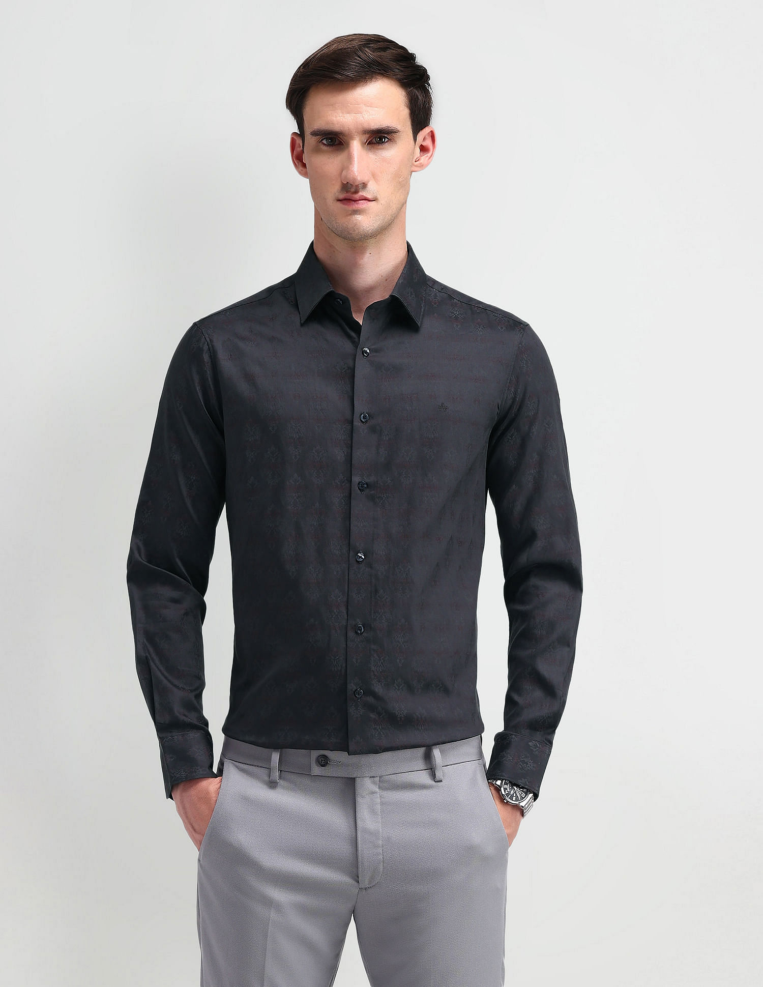 Arrow All-over Print Manhattan Slim Fit Shirt