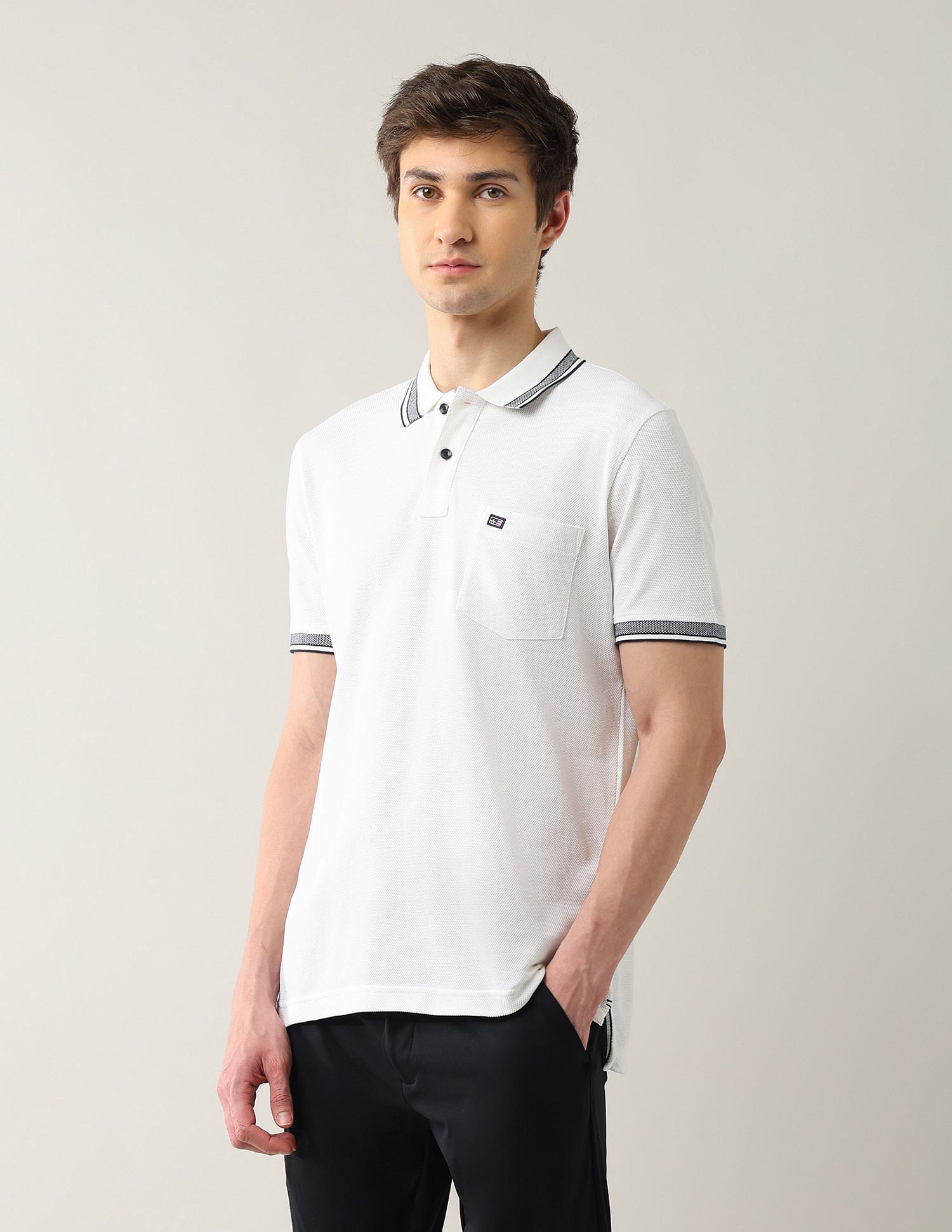 Arrow Sport Solid Pure Cotton 4 In 1 Rugby Polo Shirt
