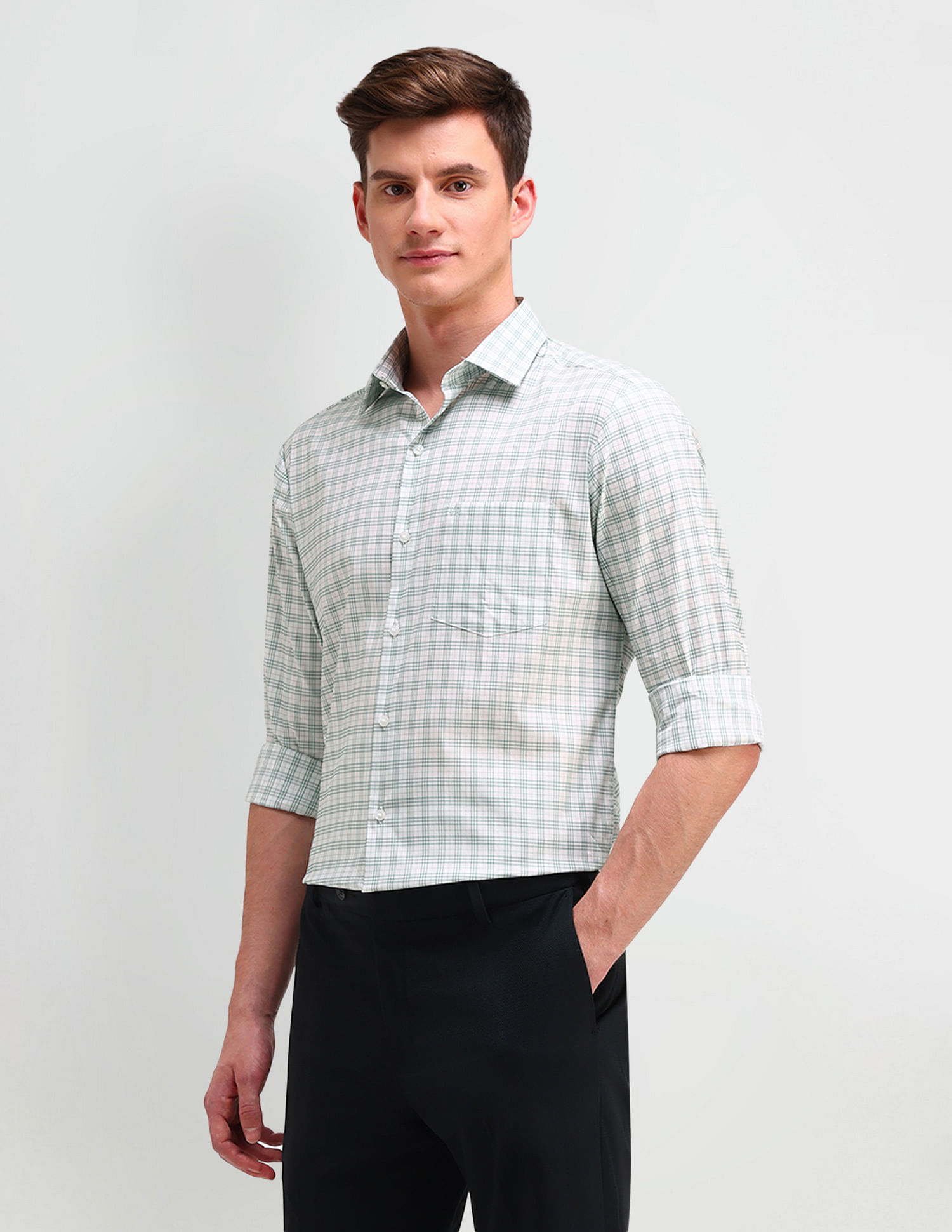Arrow Slim Fit All-Over Pattern Shirt