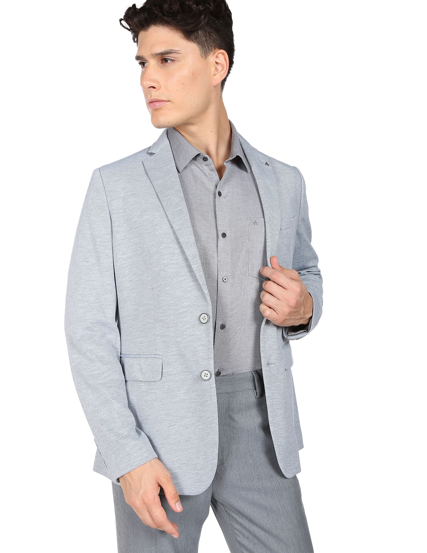 Light grey best sale blazer men