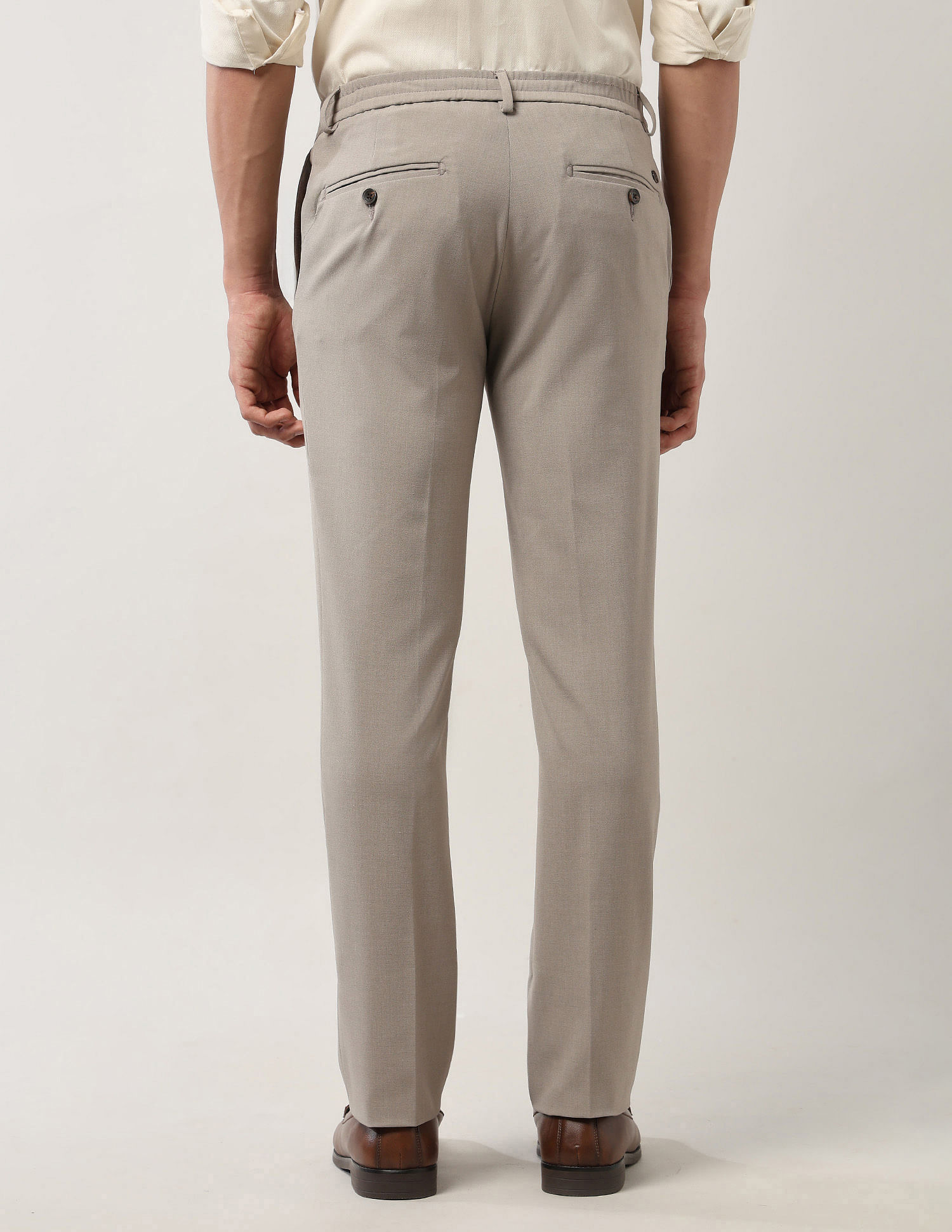 Arrow Regular Fit Mid Rise Trousers