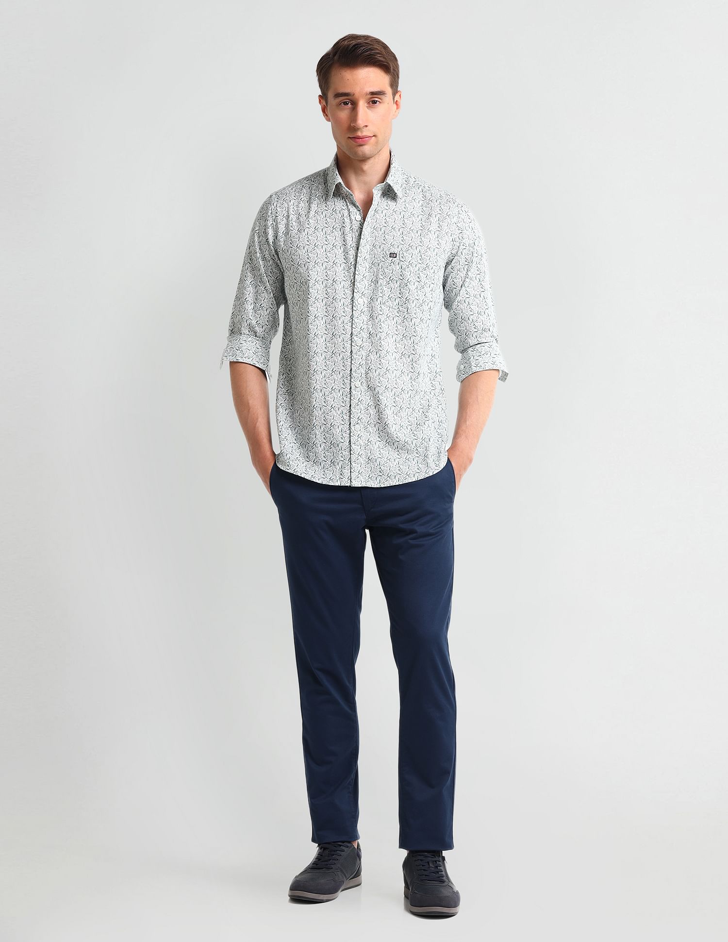 Arrow Sport Abstract Print Cotton Shirt