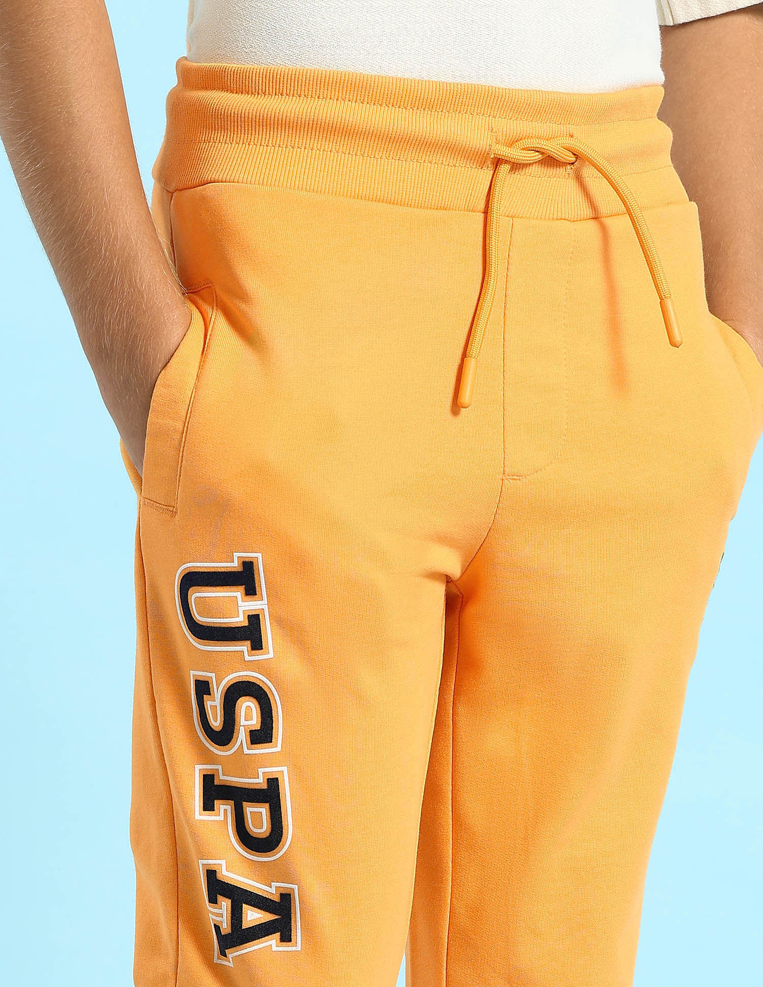 U.S. Polo Assn. Kids Boys Pure Cotton Solid Joggers