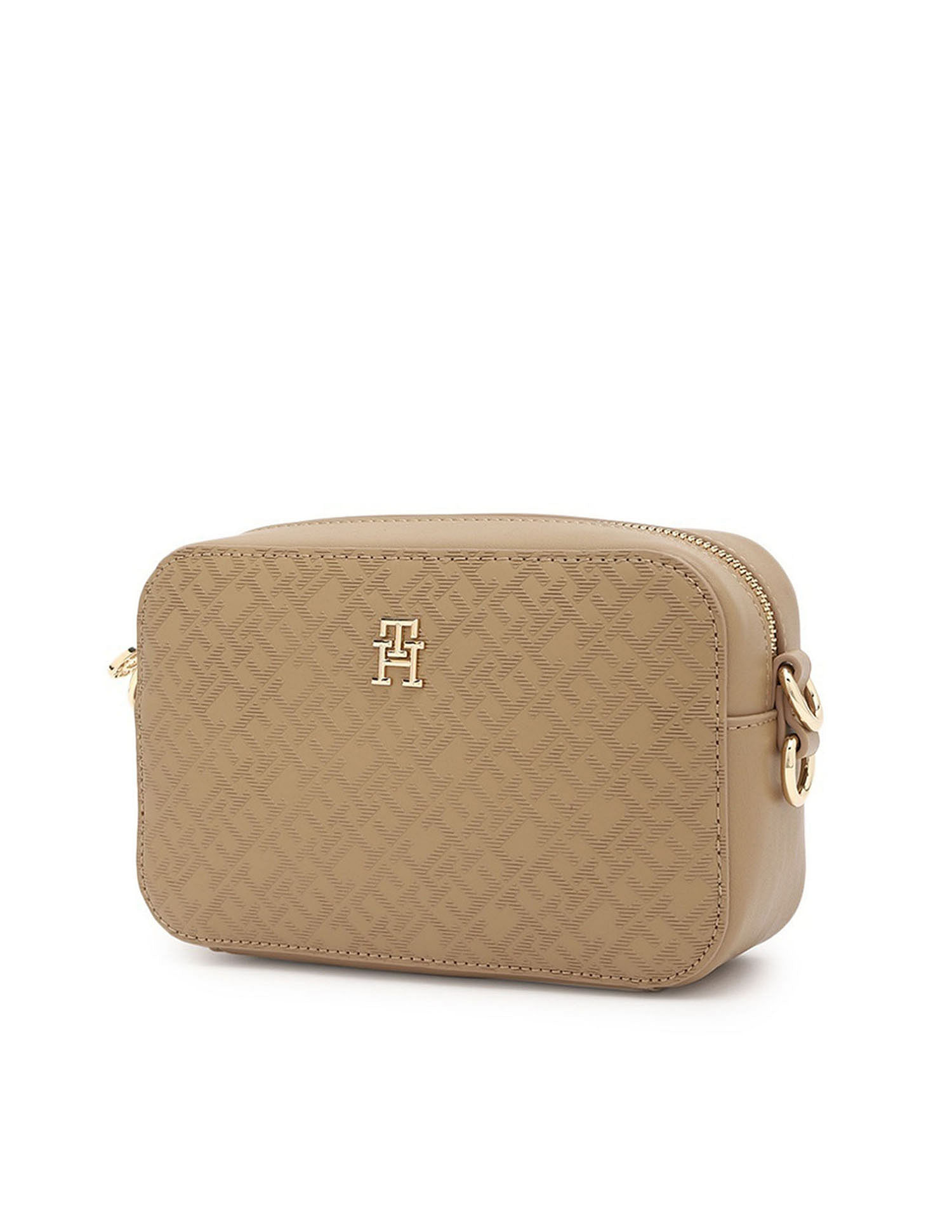 Tommy Hilfiger Textured Beige PU Sling Bag