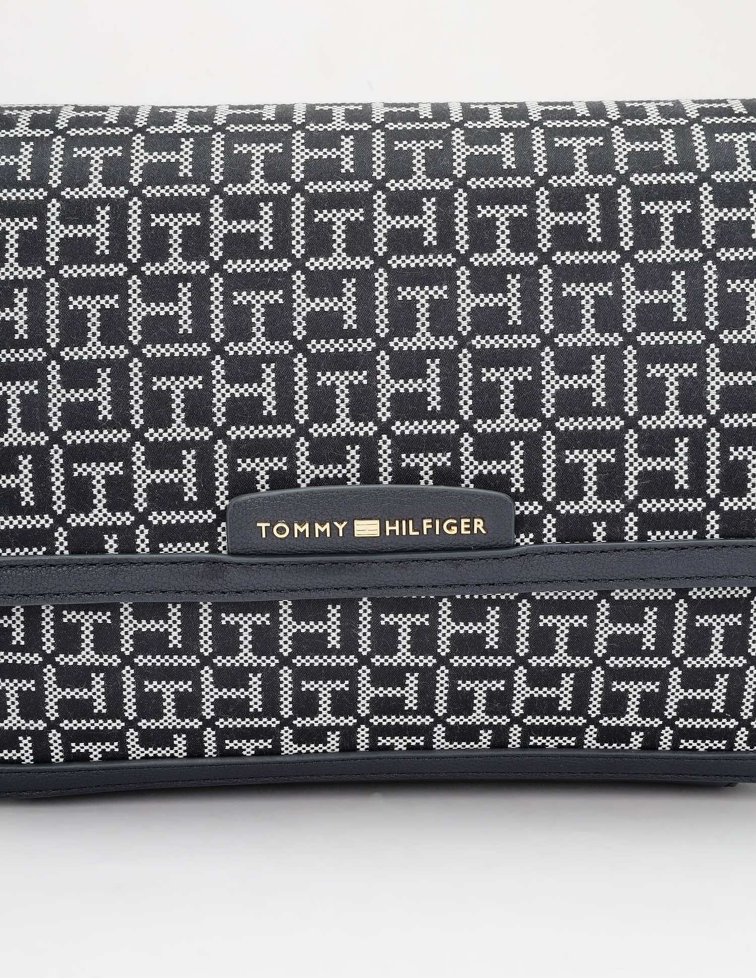 Tommy Hilfiger Logo Blue Polyester Sling Bag