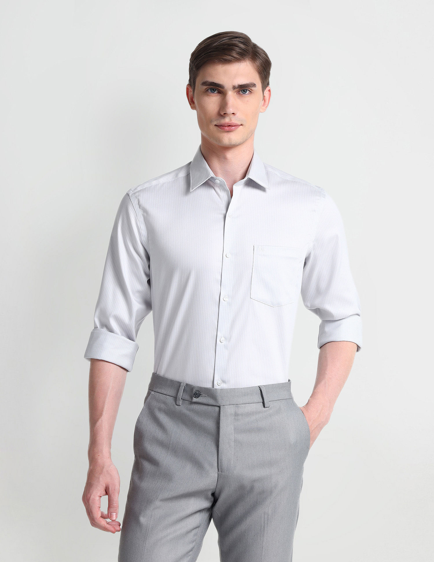 Arrow Manhattan Slim Fit Auto Press Shirt