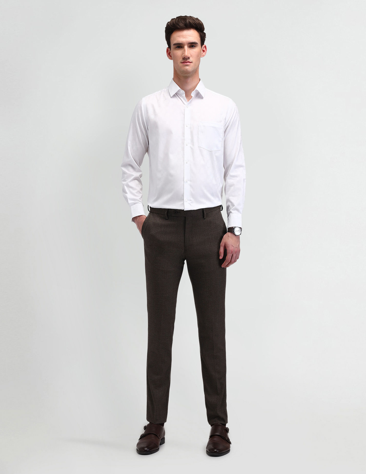Arrow Textured Liberty Classic Regular Fit Shirt