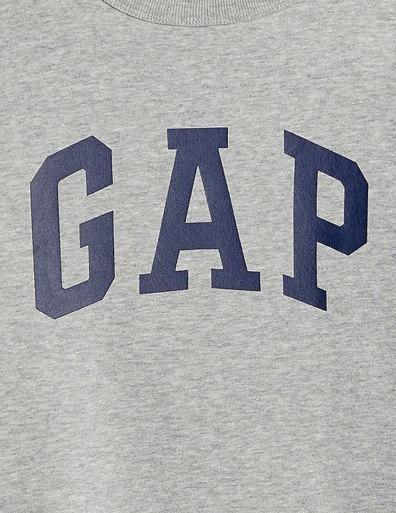 Buy GAP Boys Boys Grey Logo Crewneck Sweatshirt In Fleece