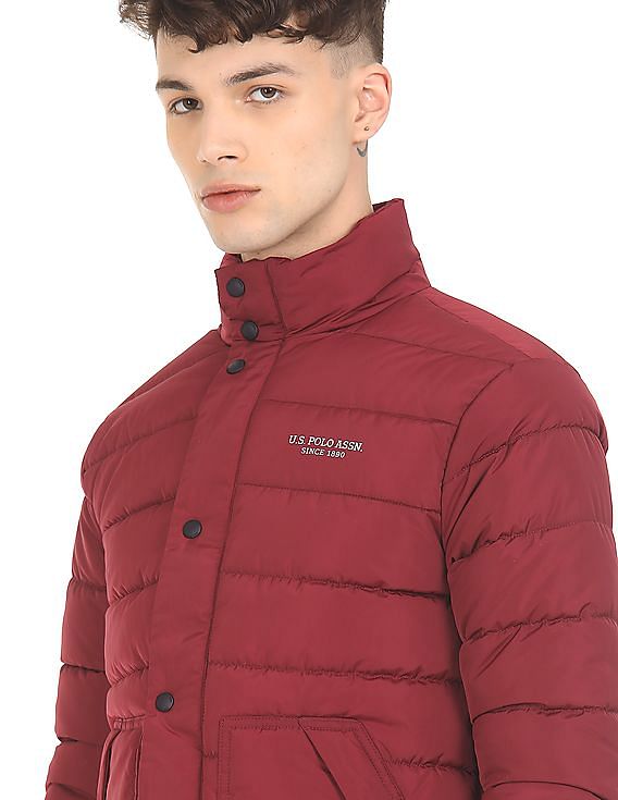 U.S. Polo Assn. High Neck Solid Puffer Jacket