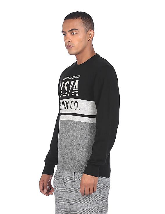 U.S. Polo Assn. Denim Co. Crew Neck Colour Block Sweater