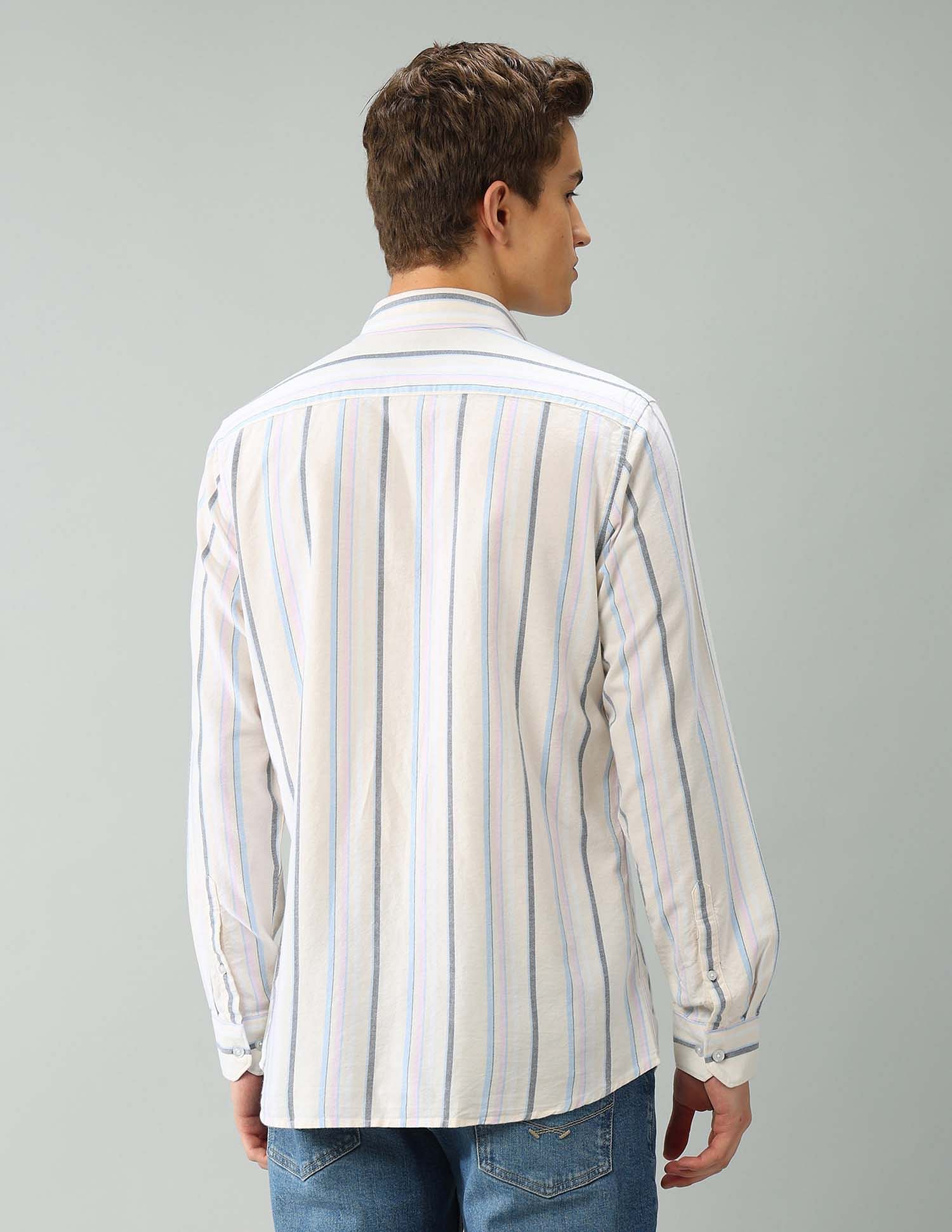 Arrow Sport Air Soft Regular Fit Vertical Striped Shirt