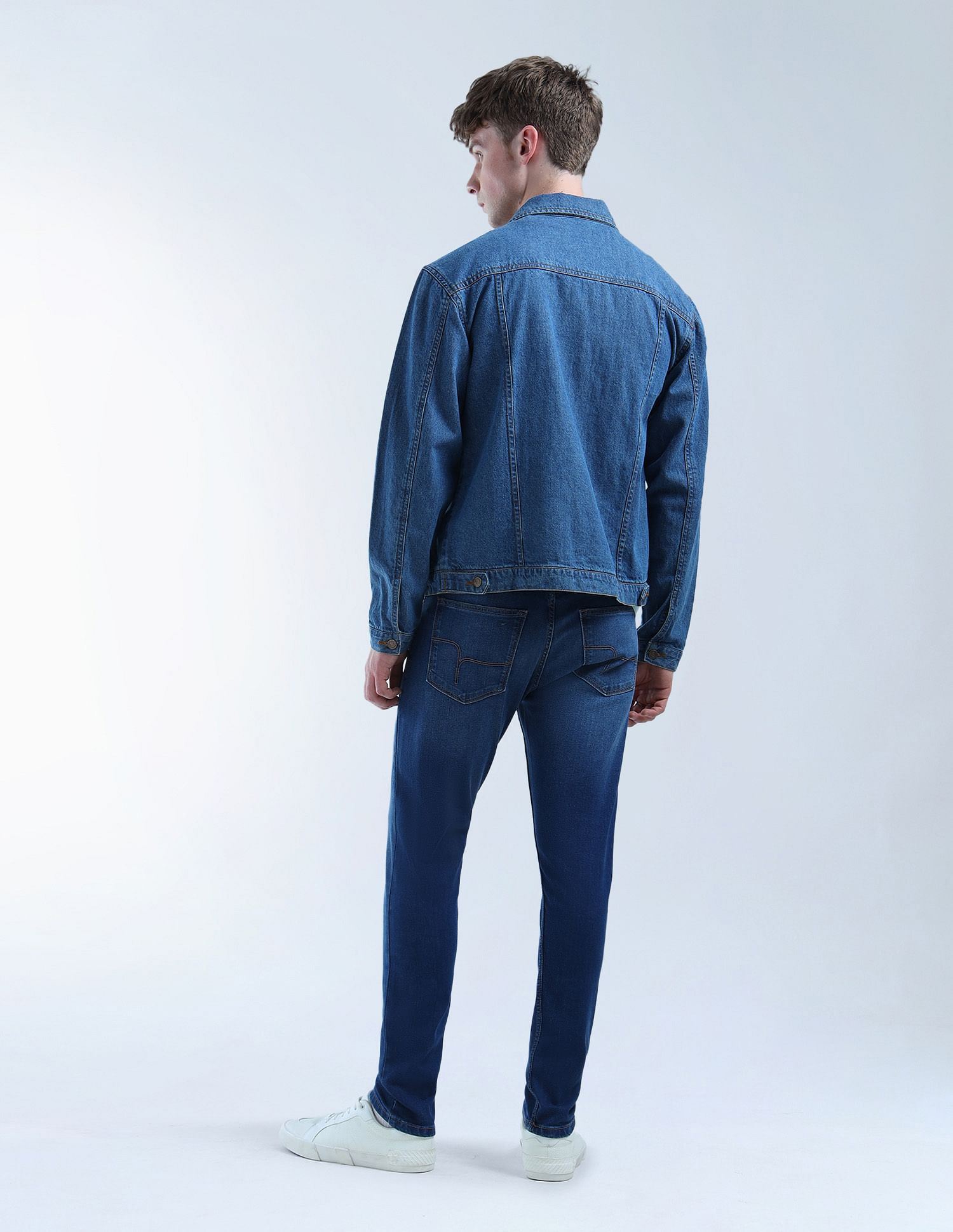 Flying Machine Slash Slim Tapered Fit Light Washed Jeans