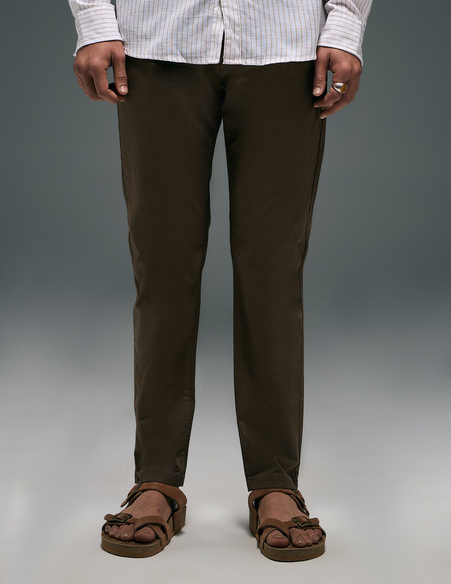 Flying Machine Slash Slim Tapered Fit Satin Trousers