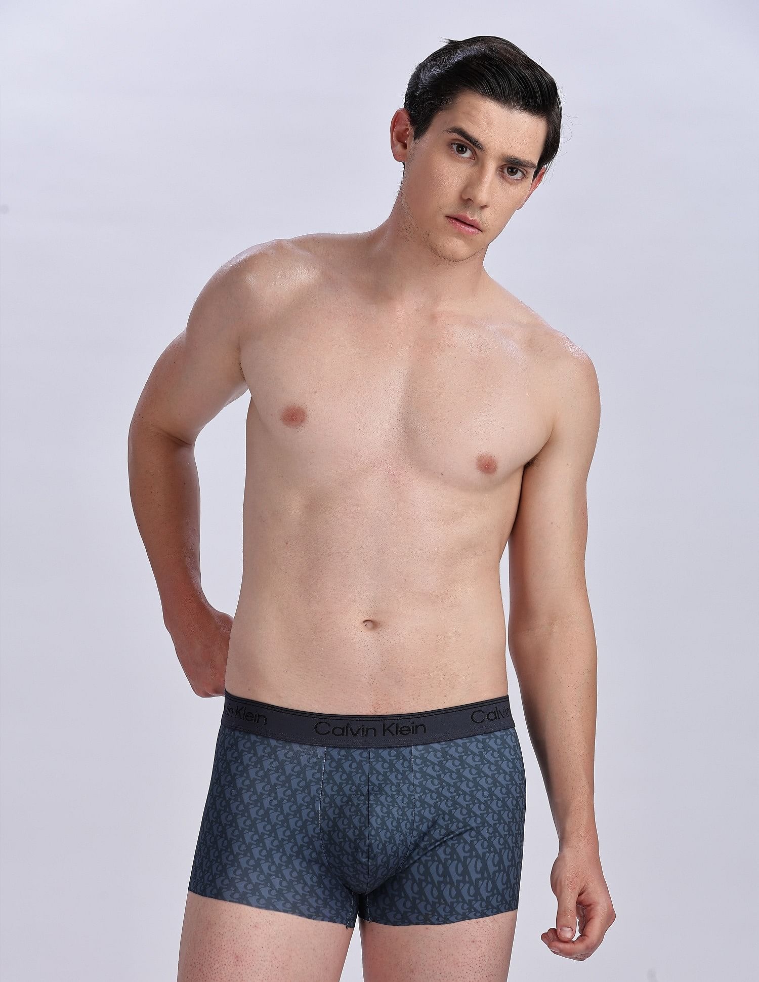 Calvin Klein Underwear Low Rise Printed Blue Trunks