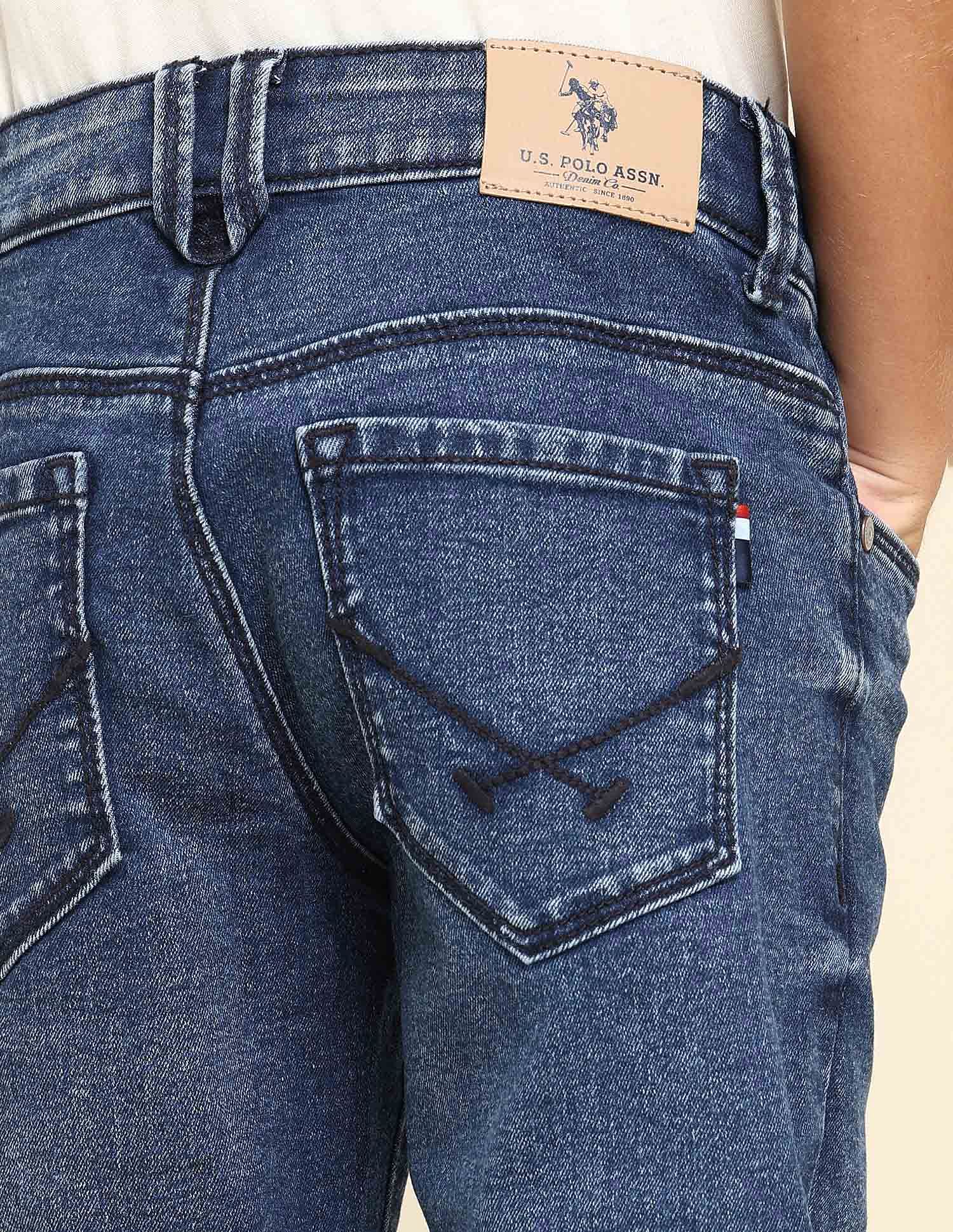 U.S. Polo Assn. Kids Boys Relaxed Fit Blue Jeans