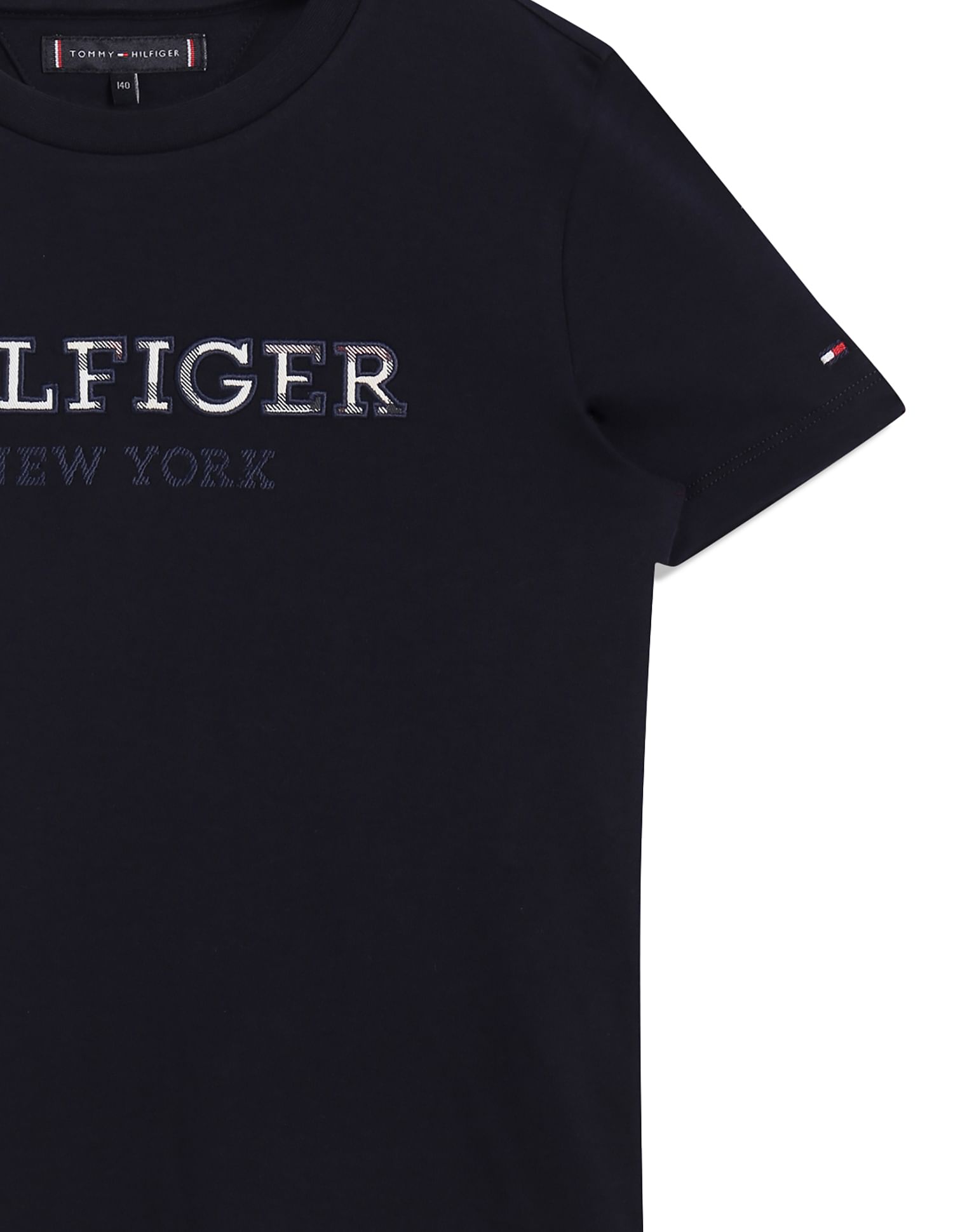 Tommy Hilfiger Kids Boys Pure Cotton Embroidered Logo T-Shirt