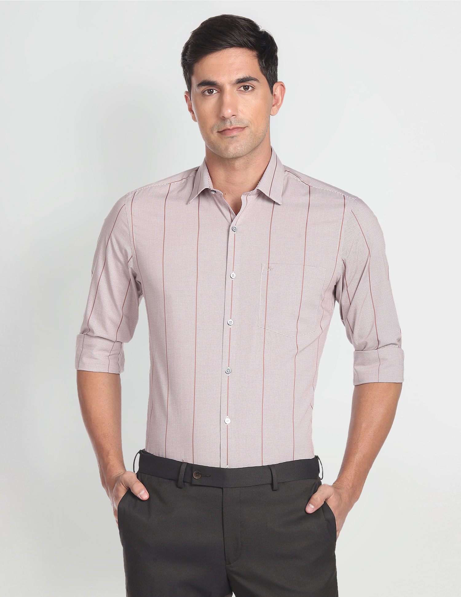Arrow Vertical Stripe Cotton Formal Shirt