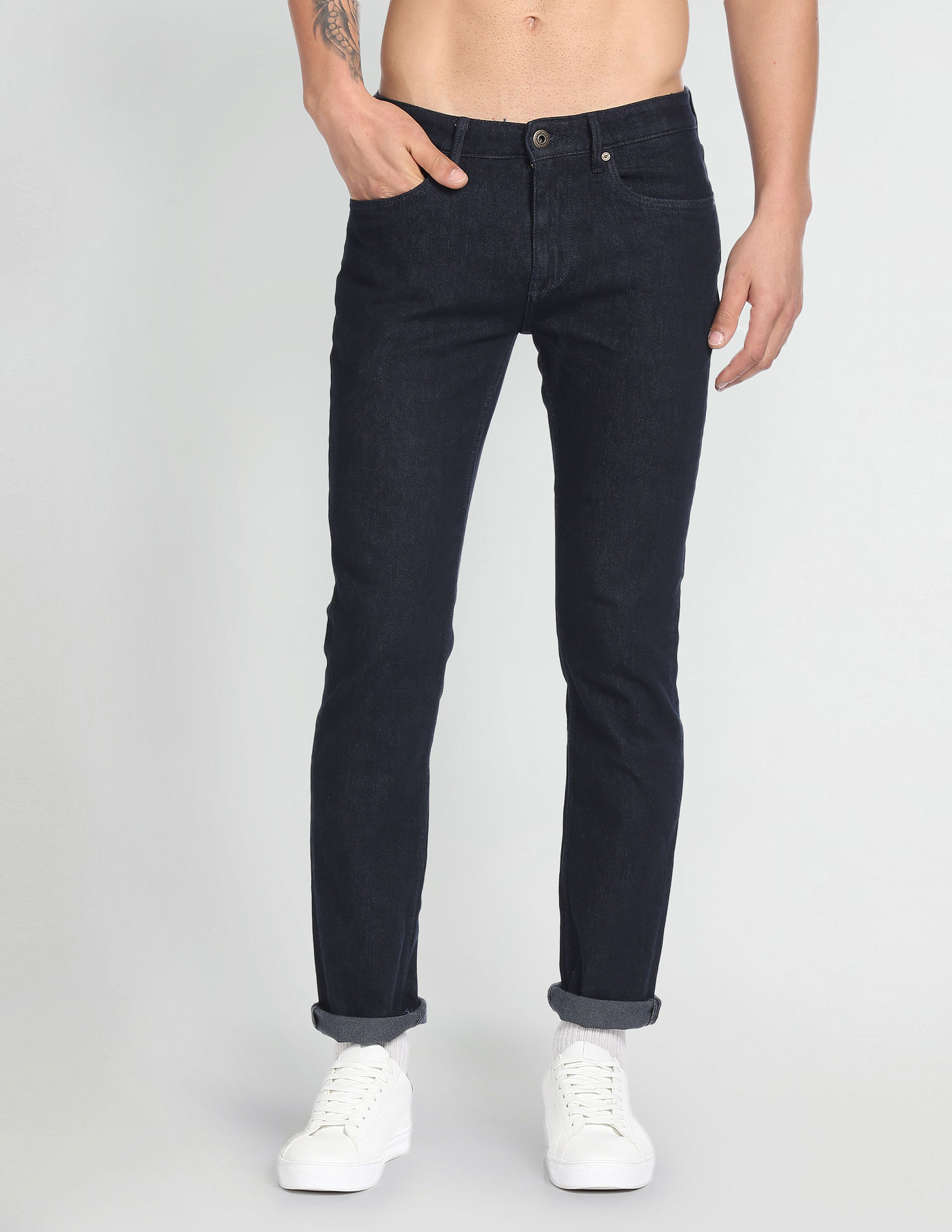 Flying Machine Freddie Slim Straight Fit Rinsed Jeans