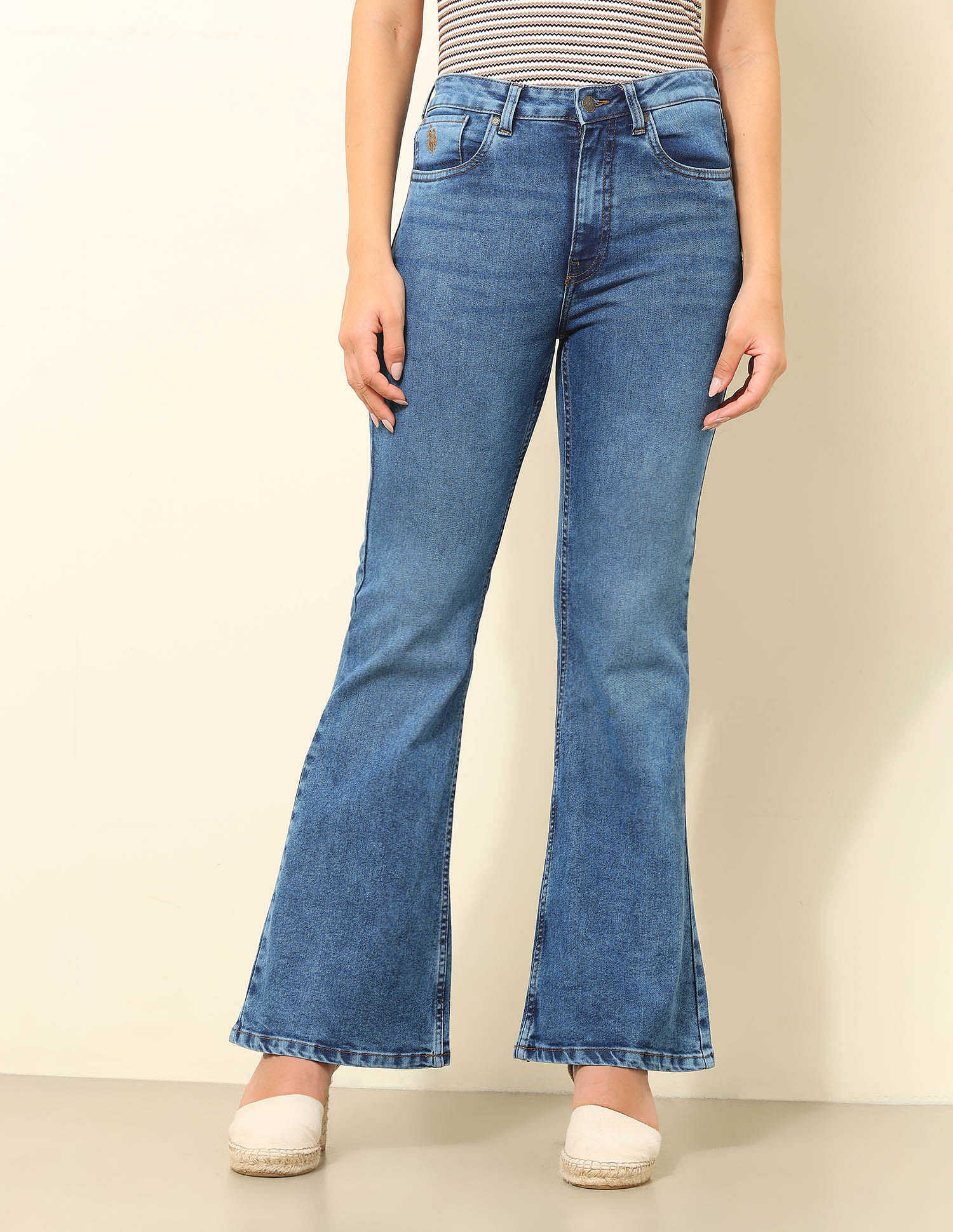 U.S. Polo Assn. Women High Rise Extreme Flare Fit Jeans