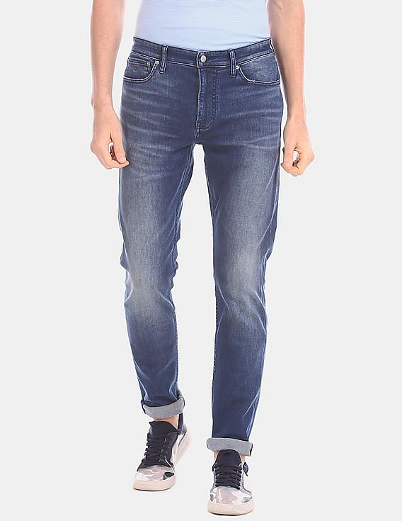 Calvin Klein Men Blue Slim Fit Infinite Soft Stone Wash Jeans