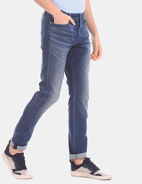 Calvin Klein Men Blue Slim Fit Infinite Soft Stone Wash Jeans