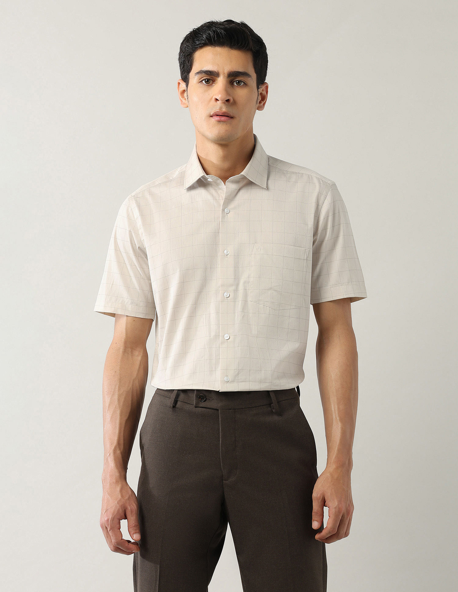Arrow Liberty Classic Fit Windowpane Checked Shirt