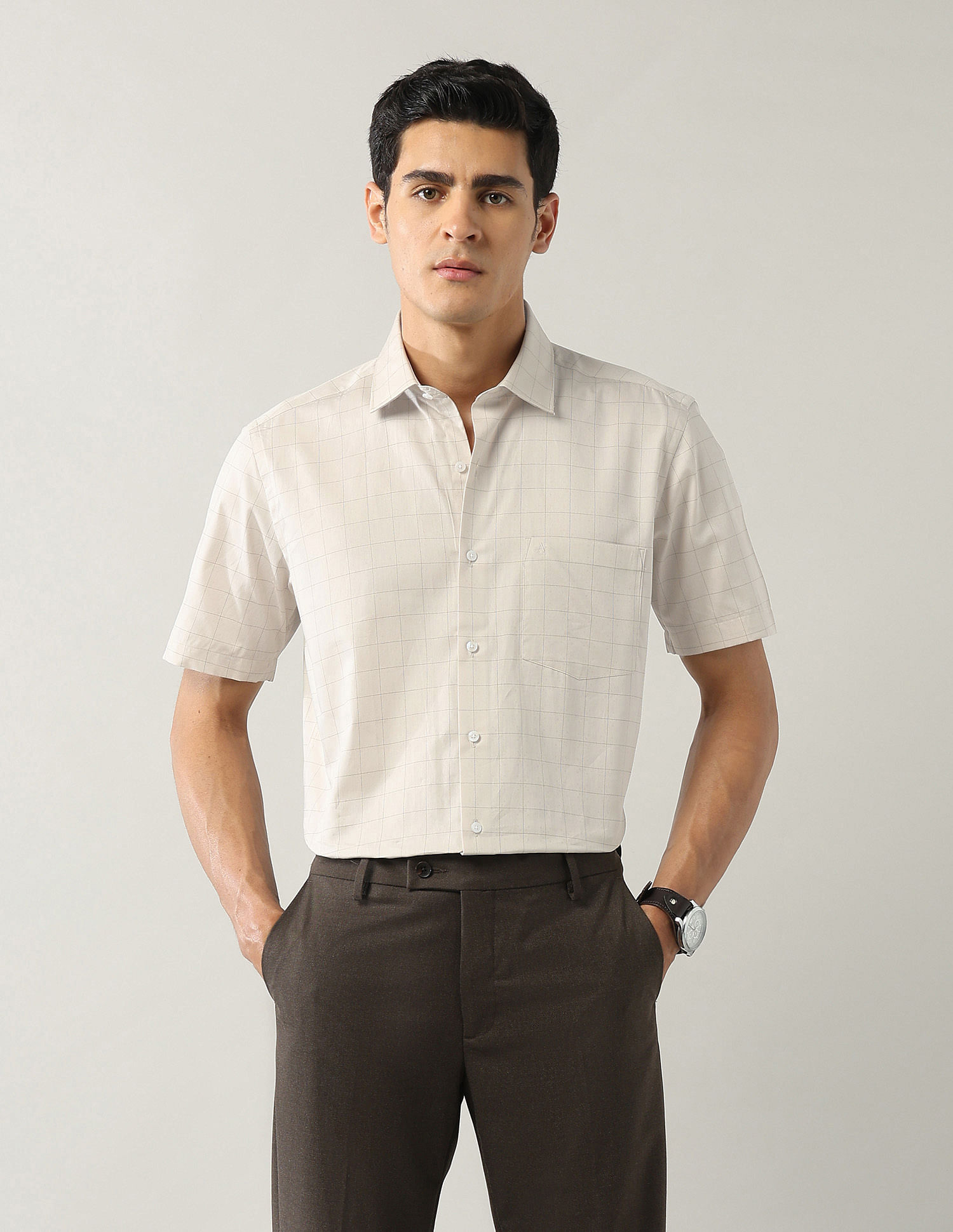 Arrow Liberty Classic Fit Windowpane Checked Shirt