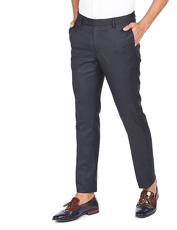 Buy Arrow Newyork Mid Rise Solid Formal Trousers - NNNOW.com