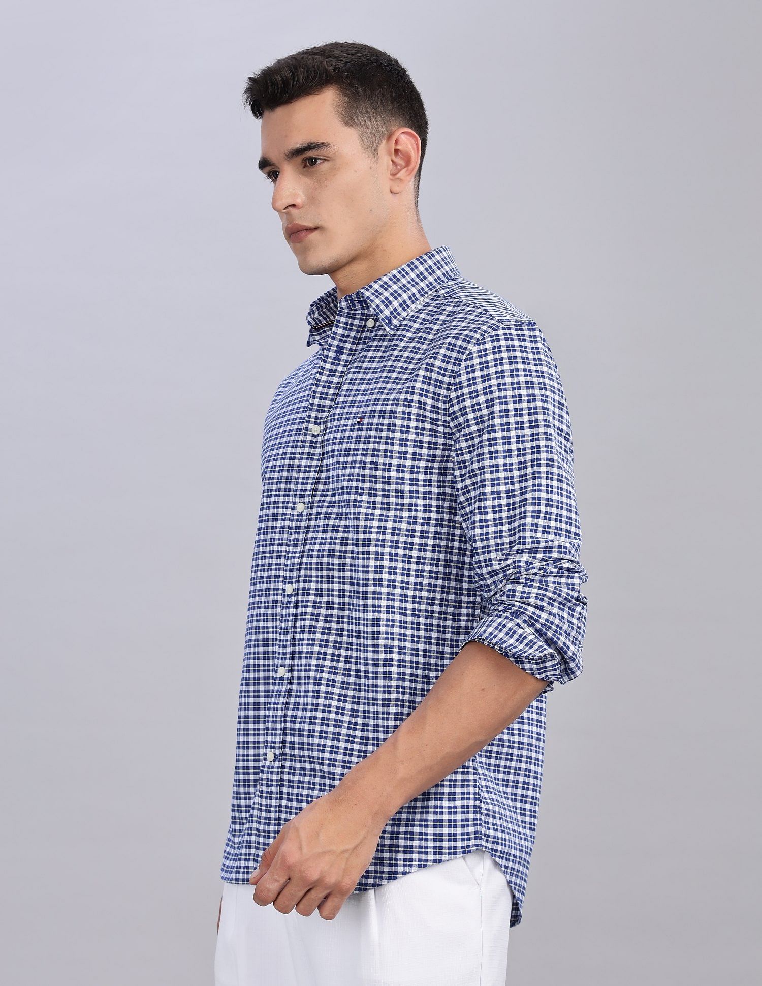 Tommy Hilfiger Madras Checks Regular-Fit Oxford Woven Shirt