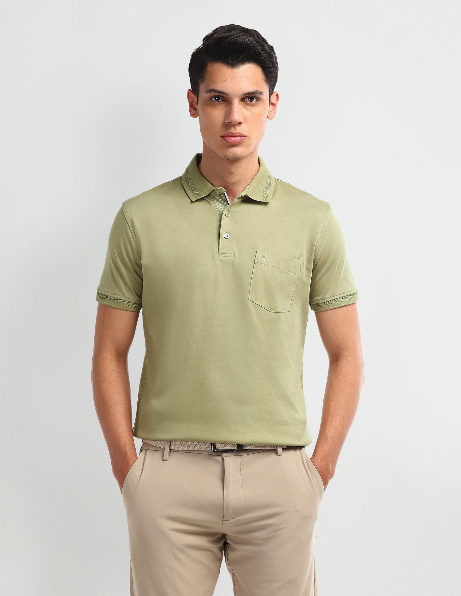 Arrow Solid Cotton Polo Shirt