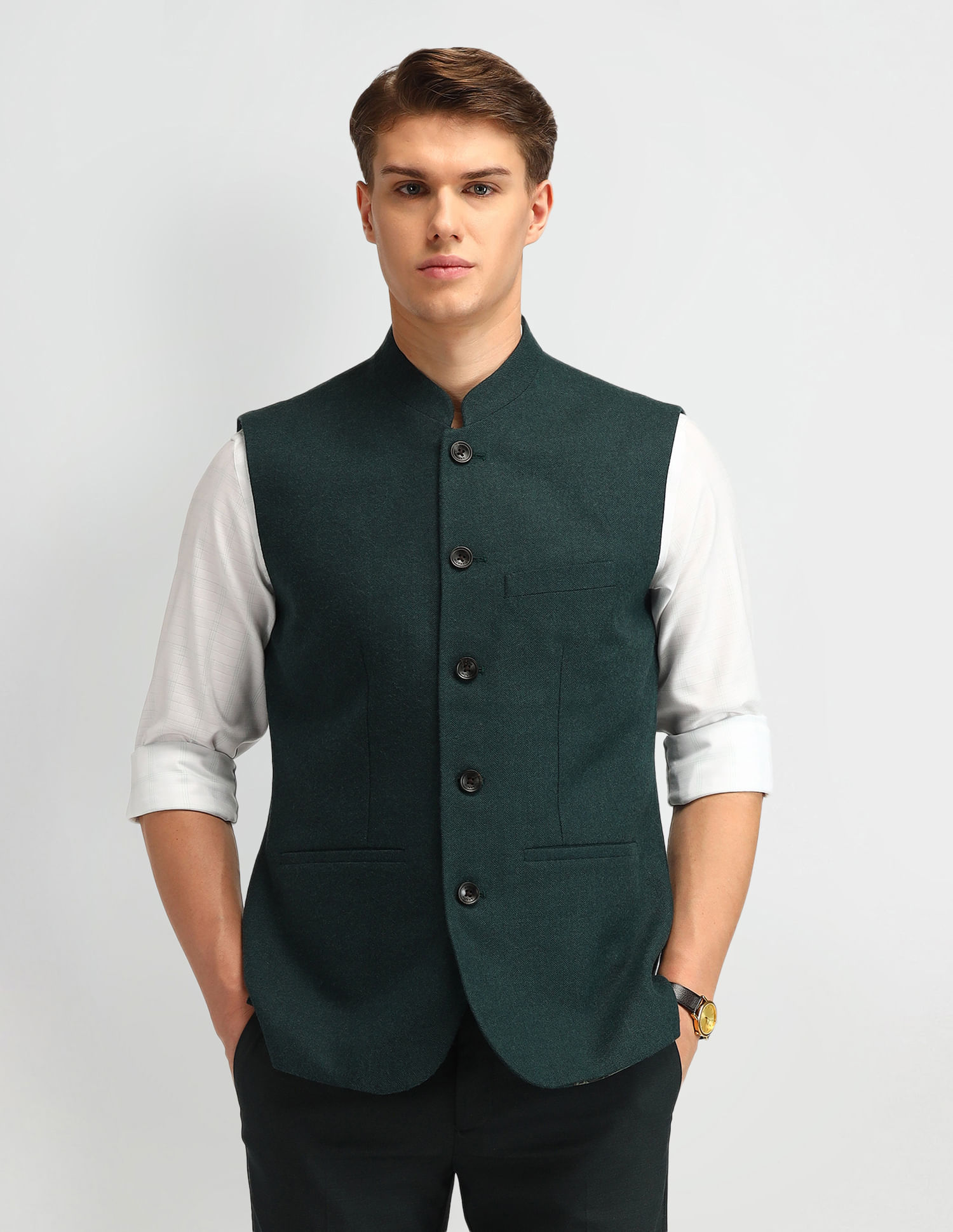 Buy Arrow Tweed Tailored Fit Waistcoat