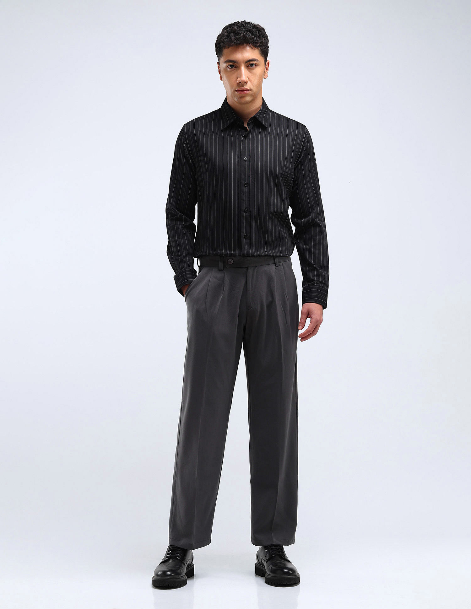 Flying Machine F-Lite Striped Slim Fit Shirt