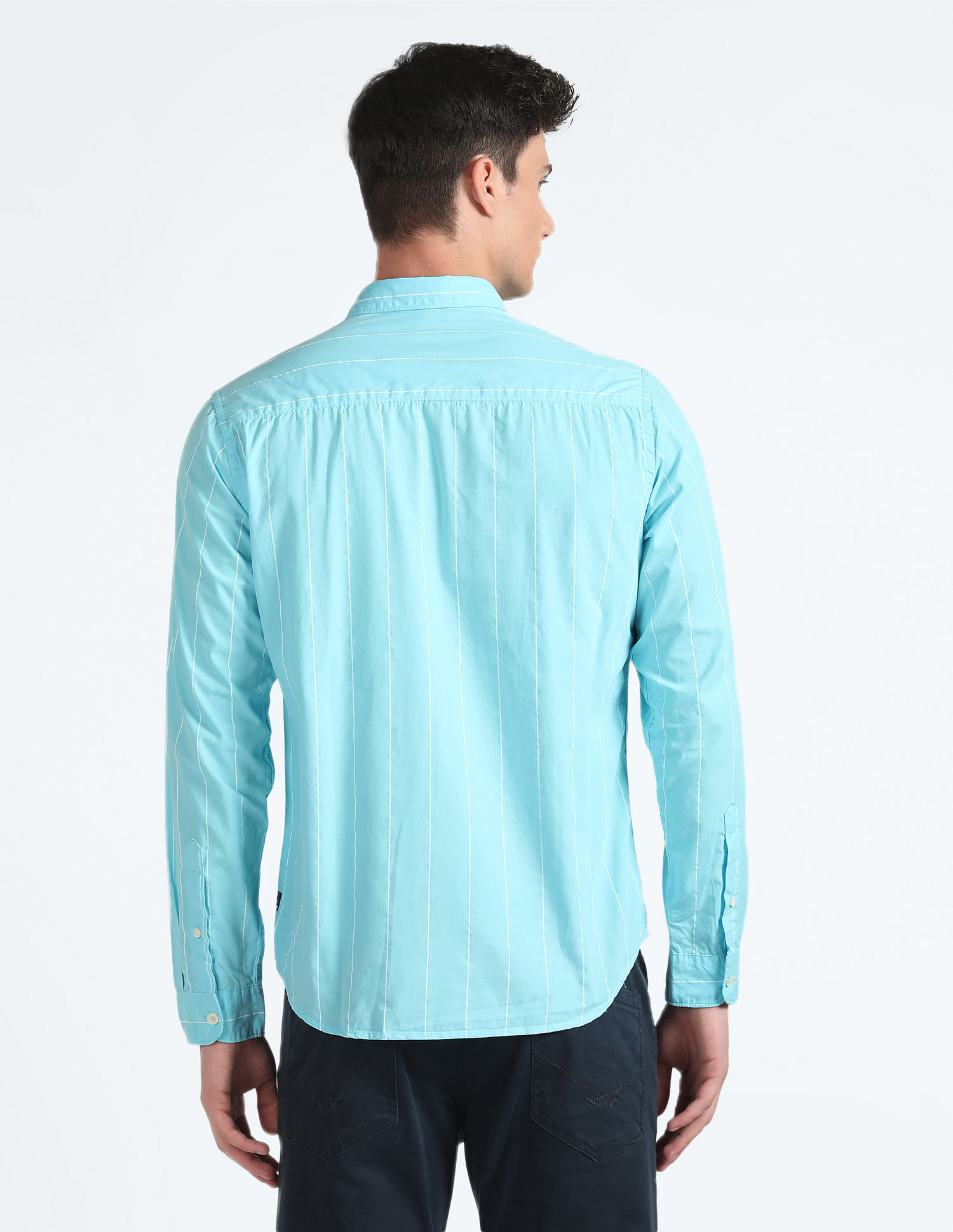Flying Machine Vertical Stripe Pure Cotton Shirt