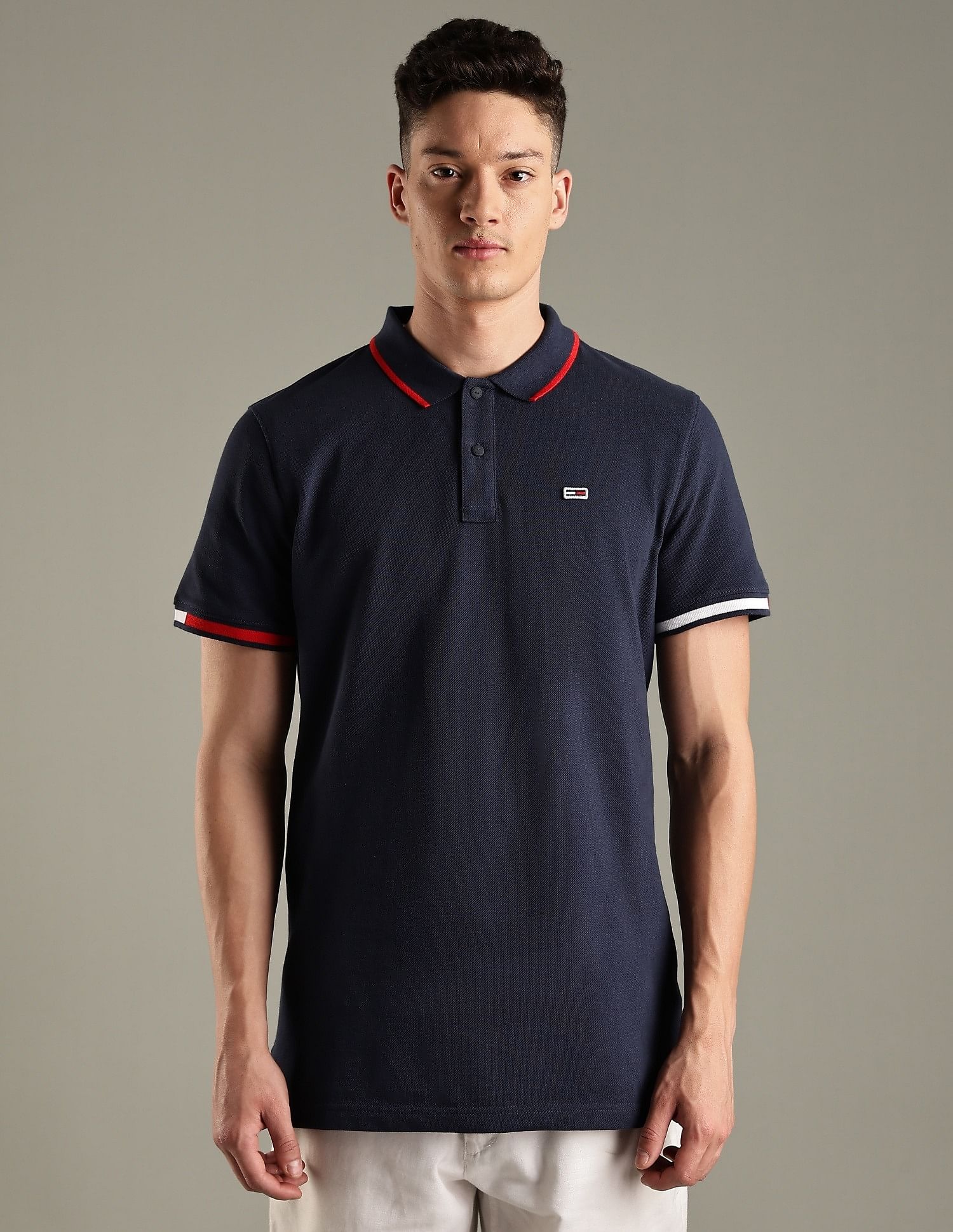 Tommy Hilfiger Solid Regular-Fit Cotton Polo Shirt