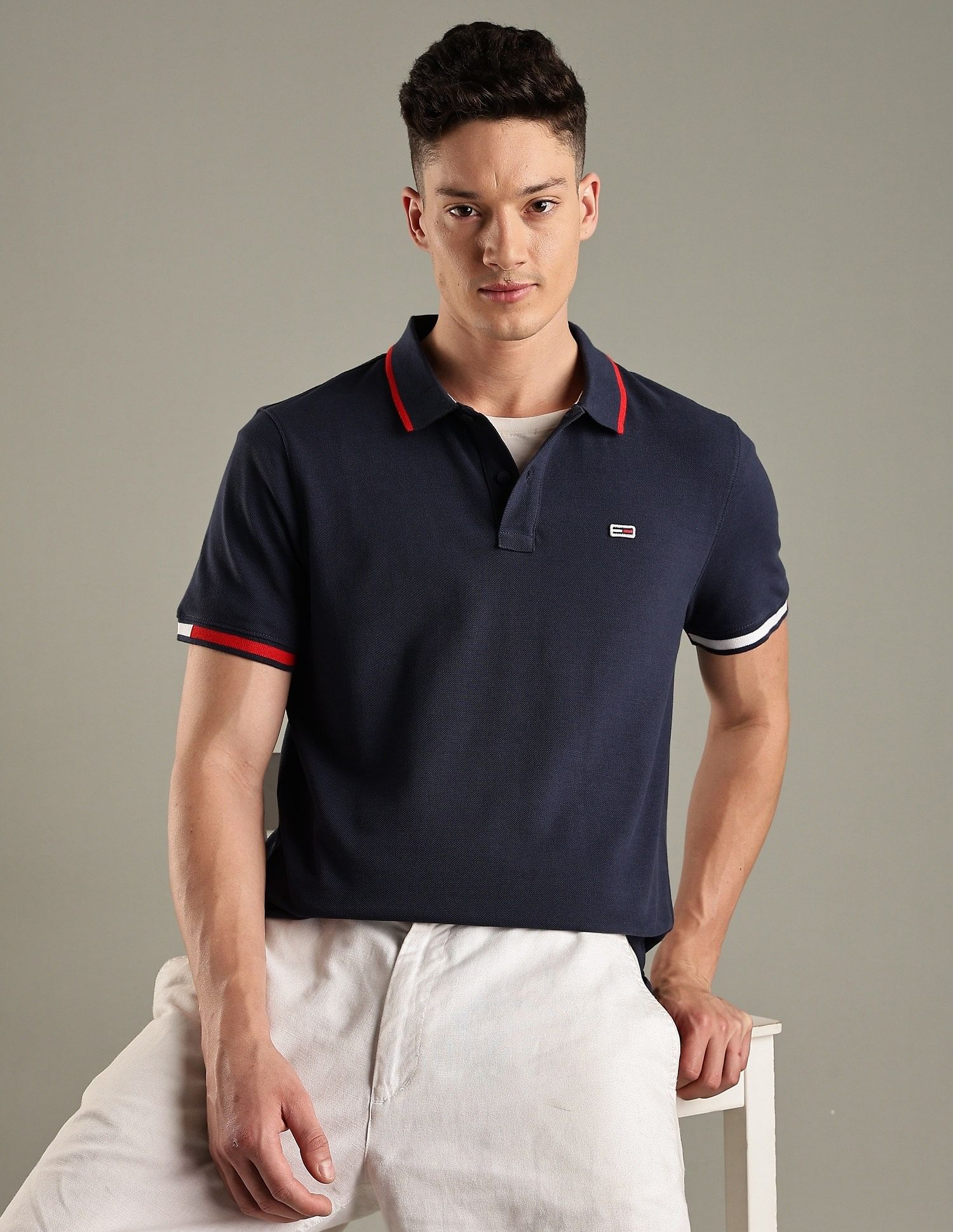 Tommy Hilfiger Solid Regular-Fit Cotton Polo Shirt