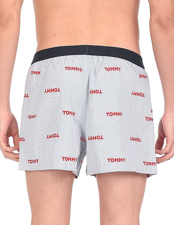 Buy Tommy Hilfiger Men Blue Mid Rise Ithaca Logo Boxers