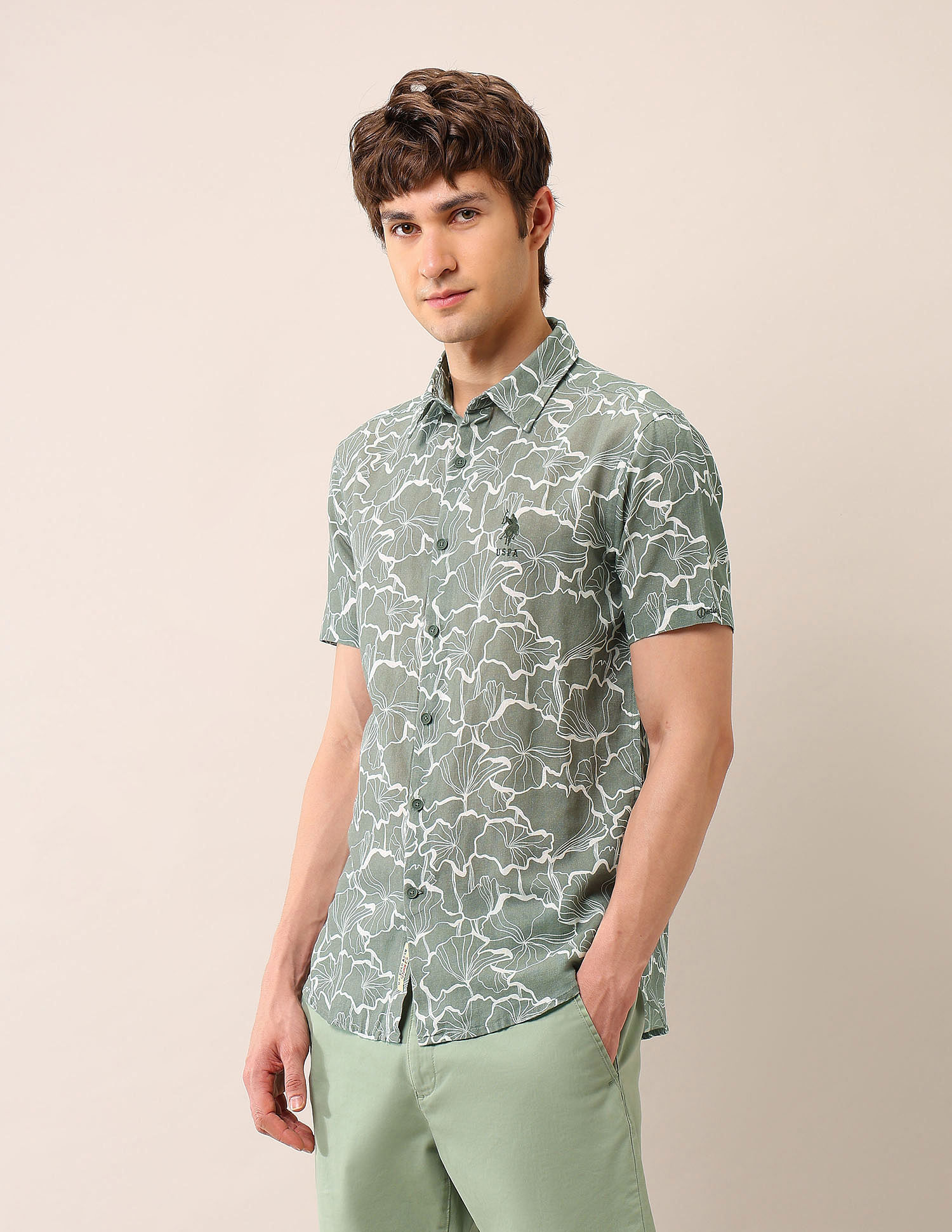 U.S. Polo Assn. Denim Co. Floral Printed Regular Fit Shirt