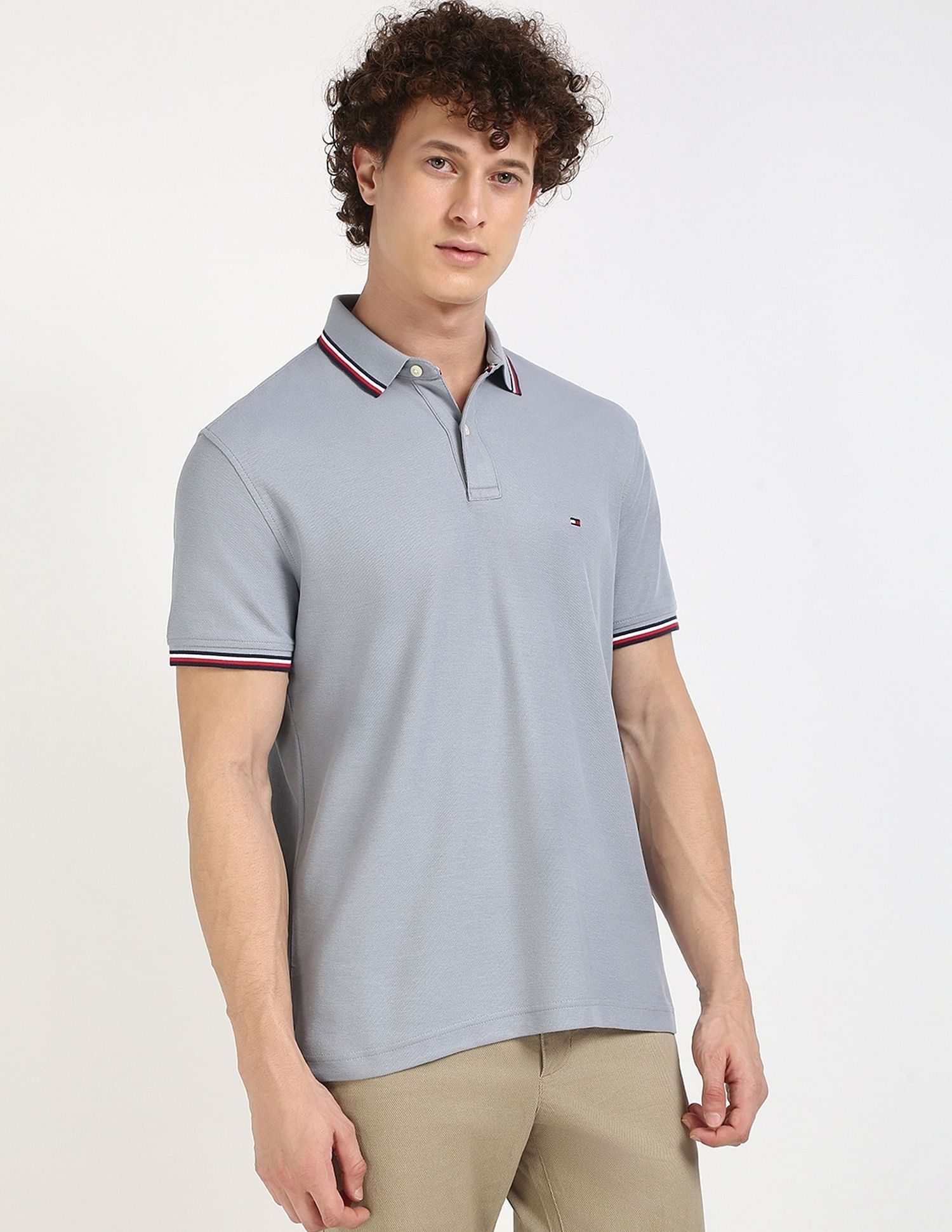 Tommy Hilfiger Solid Regular-Fit Cotton Polo Shirt