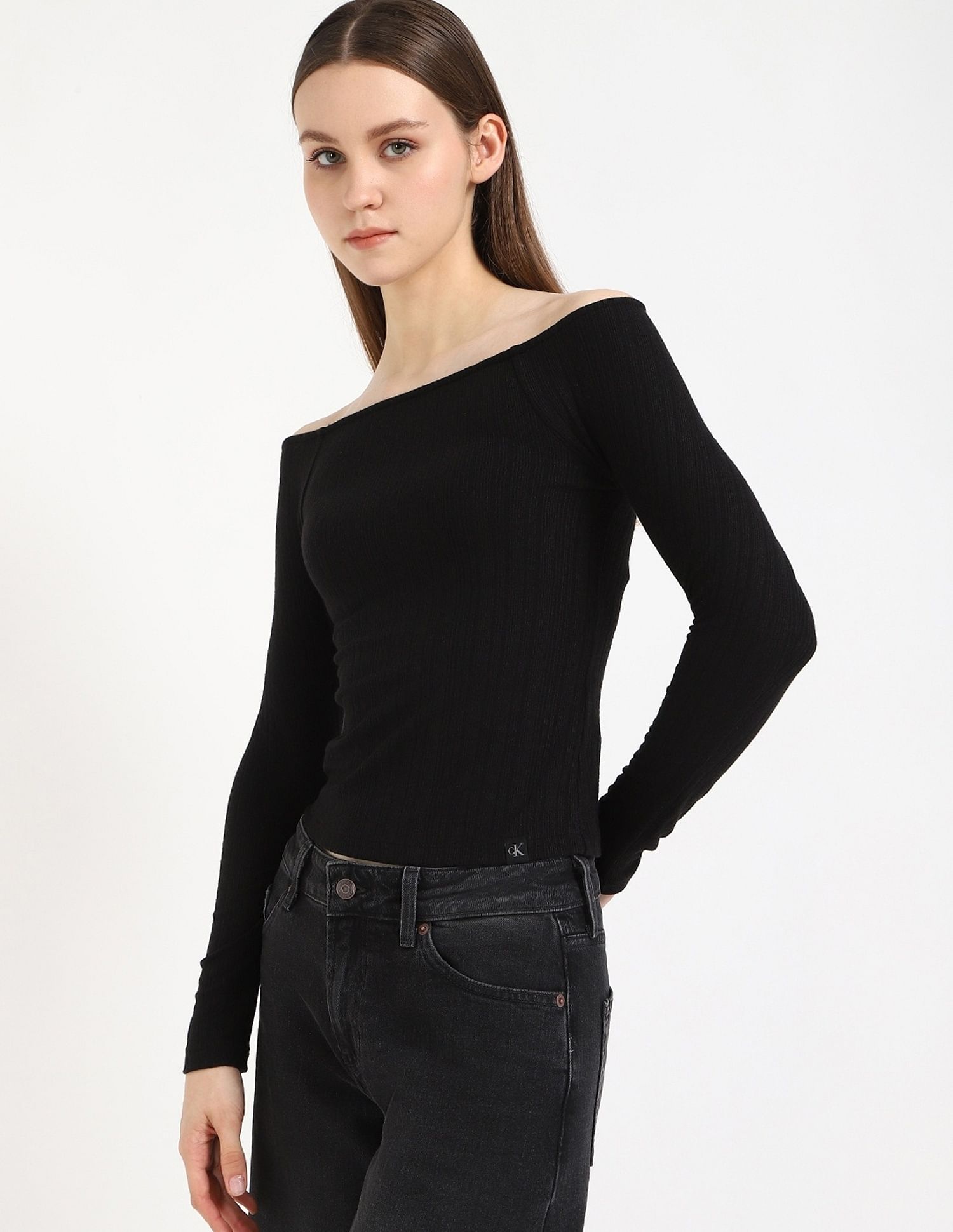 Calvin Klein Jeans Womens Slim Fit Solid Top