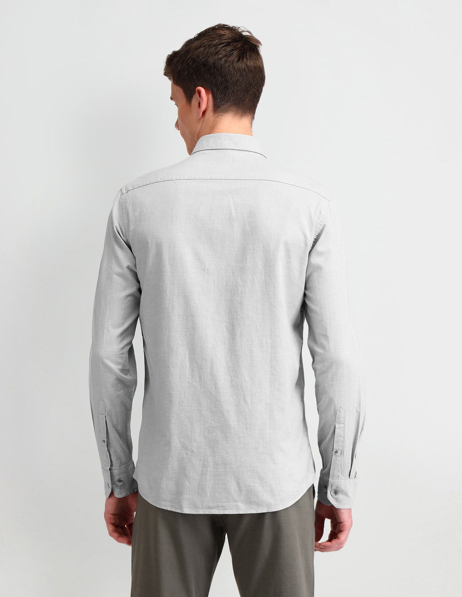 Arrow Sport Slim Fit Herringbone Shirt