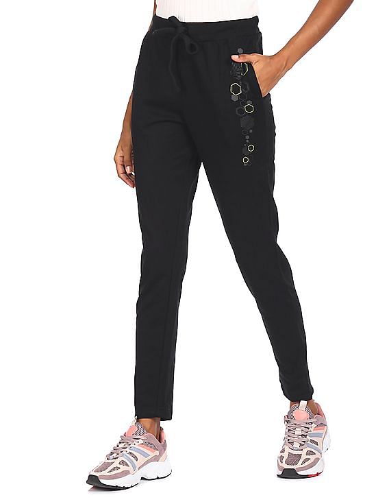 Buy Flying Machine Flying Machine Women Brown Relaxed Fit Slash Knee Pure  Cotton Track Pants at Redfynd