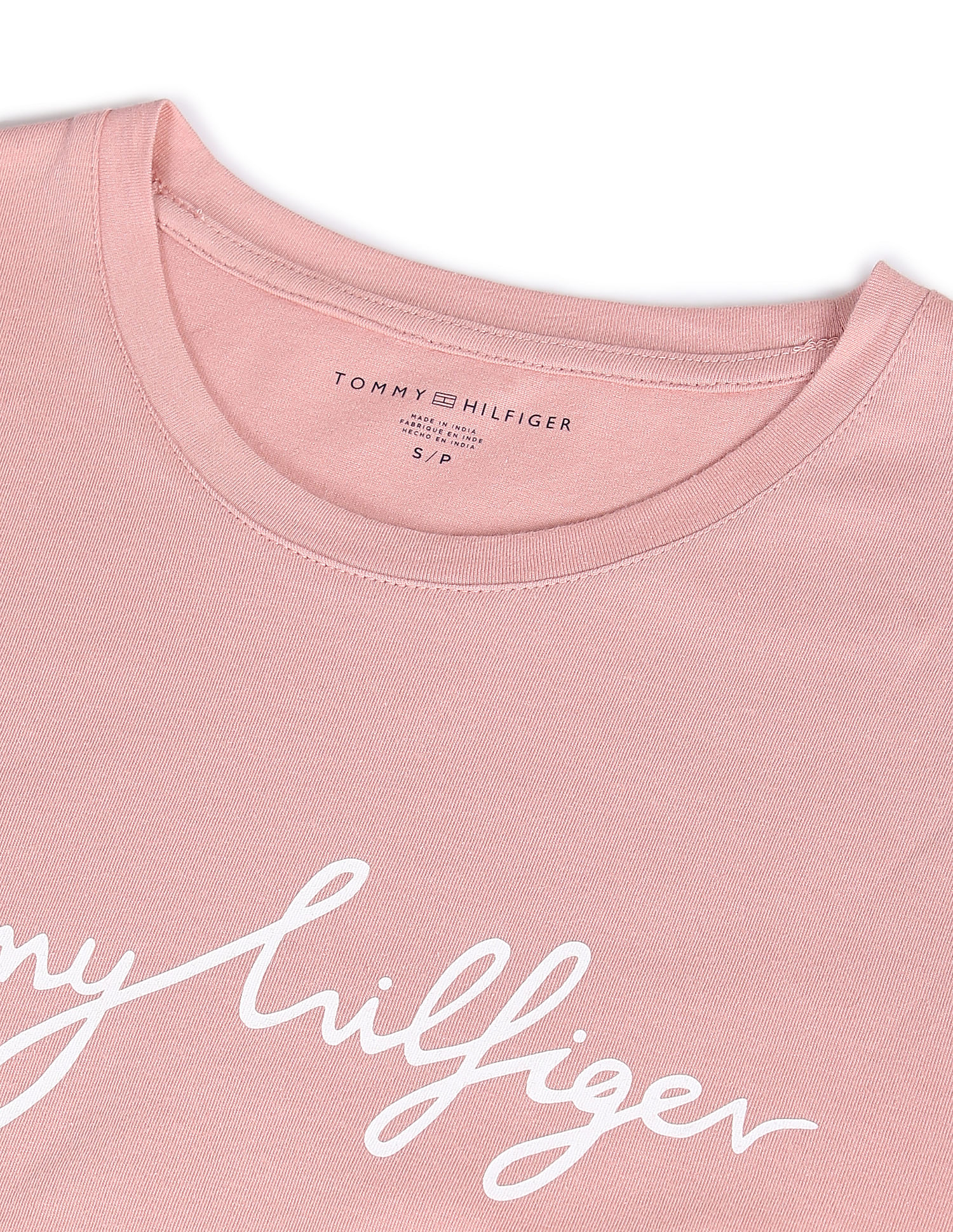 Buy Tommy Hilfiger Women Pink Crew Neck Logo Cotton T-Shirt - NNNOW.com