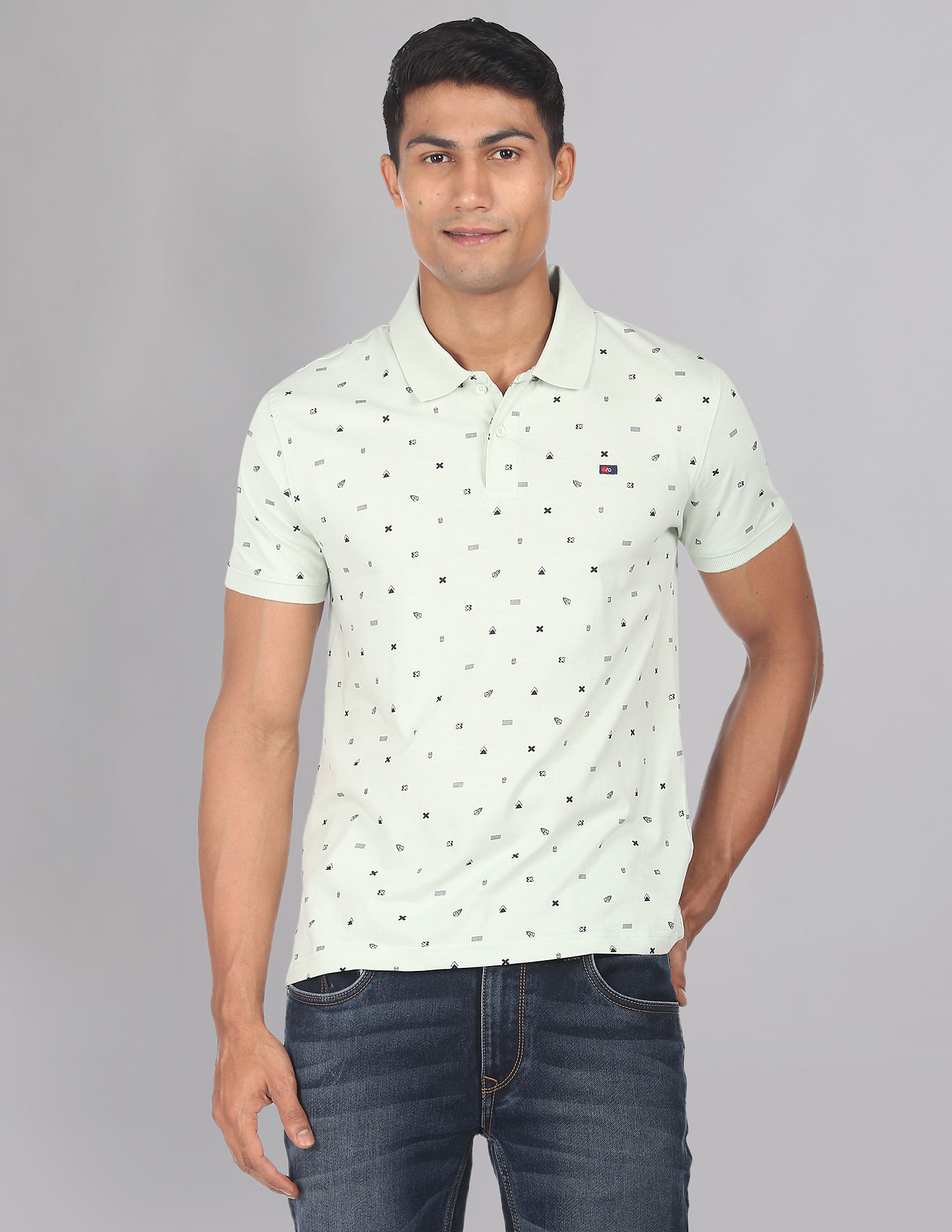 AD by Arvind Modern All Over Print Polo Shirt