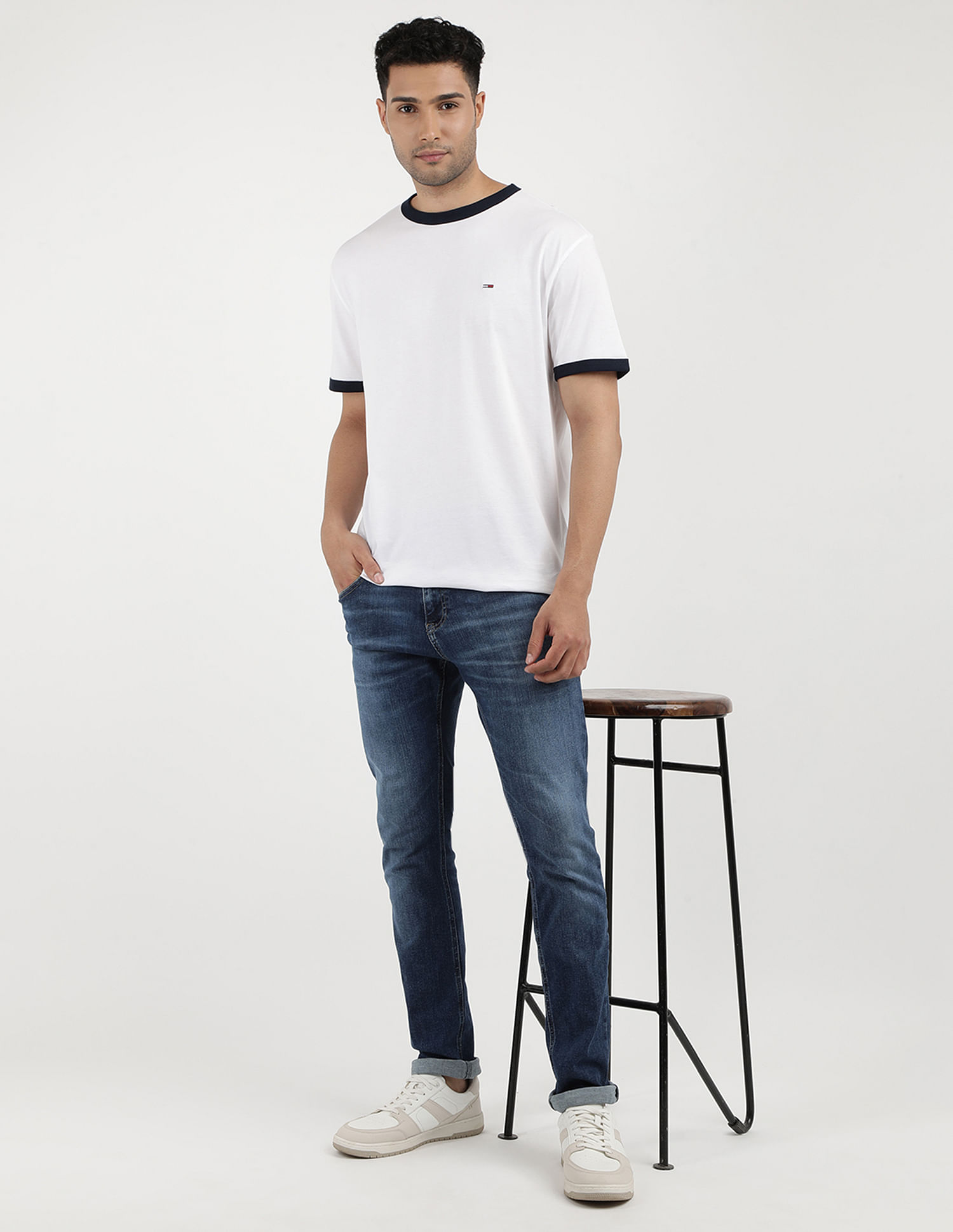 Tommy Hilfiger Slim Fit Flag Ringer T-Shirt