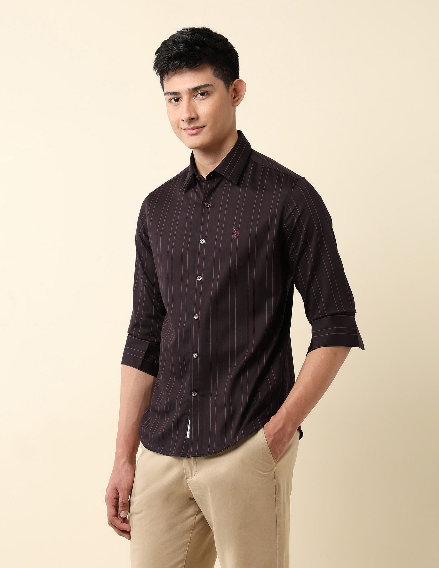U.S. Polo Assn. Vertical Striped Tailored Fit Shirt