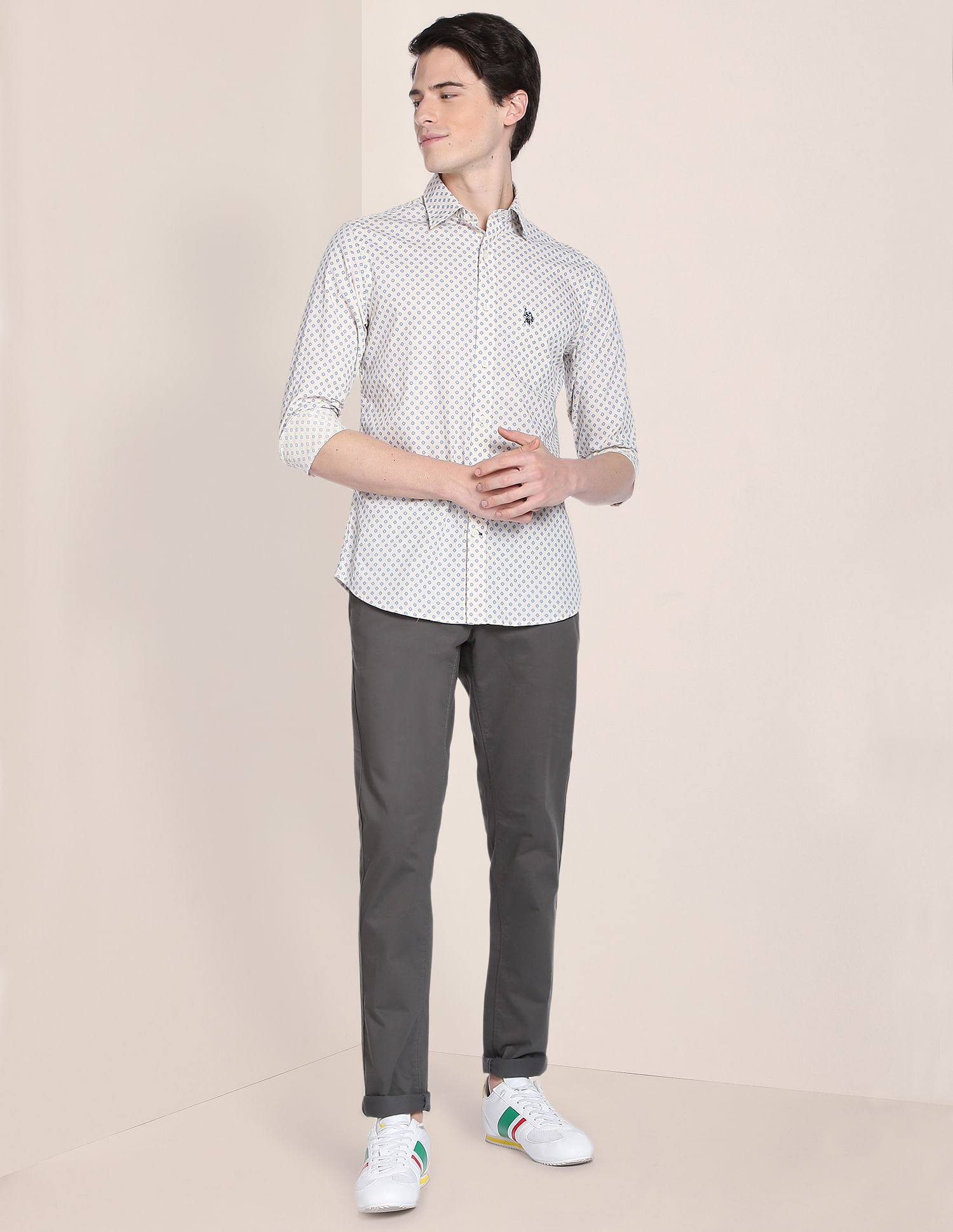 U.S. Polo Assn. Poplin Print Cotton Shirt