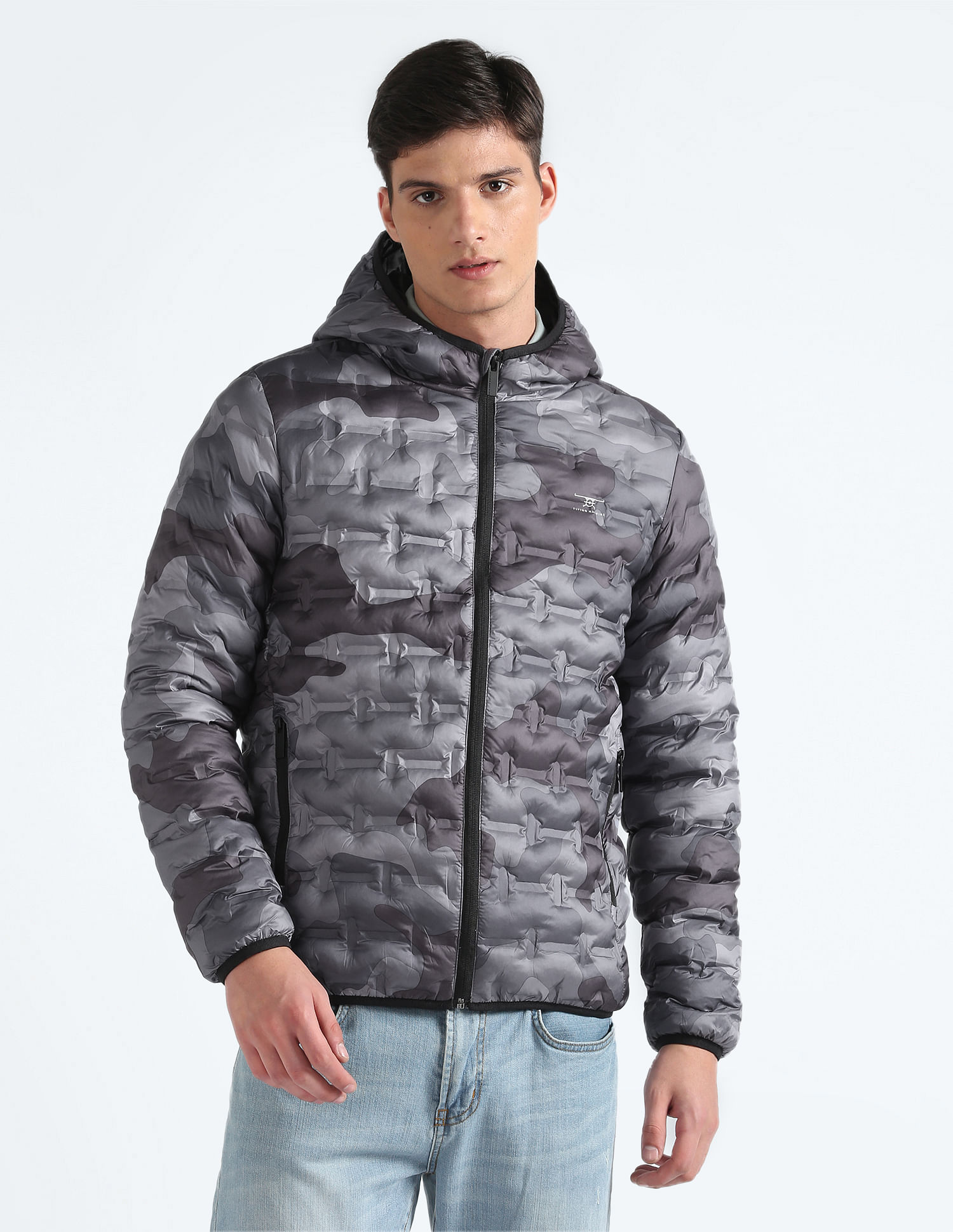 Flying Machine Camouflage Thermo Tech Hooded Jacket