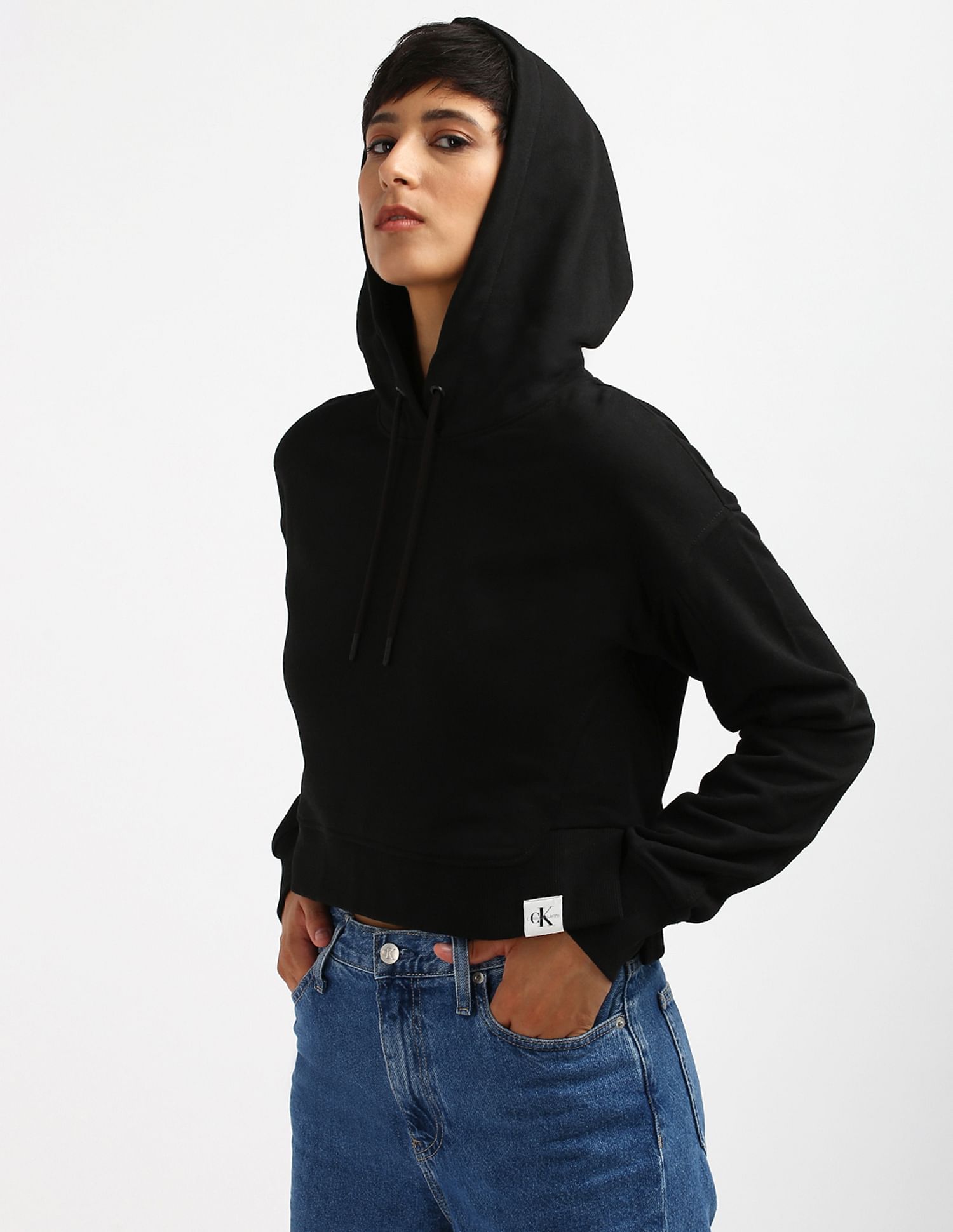 Calvin Klein Rib Mix Tab Hooded Sweatshirt