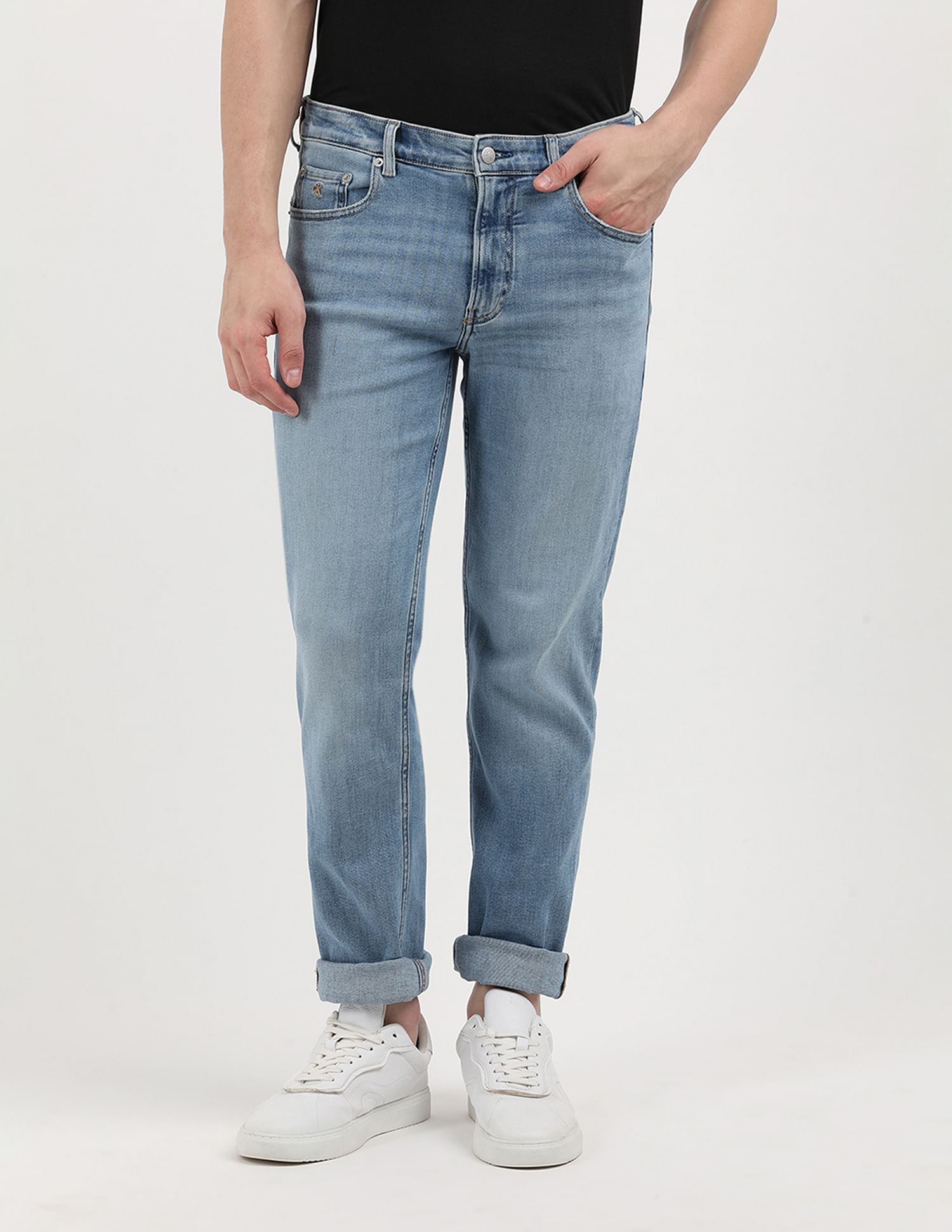 Calvin Klein Jeans Regular Fit Stonewashed Jeans